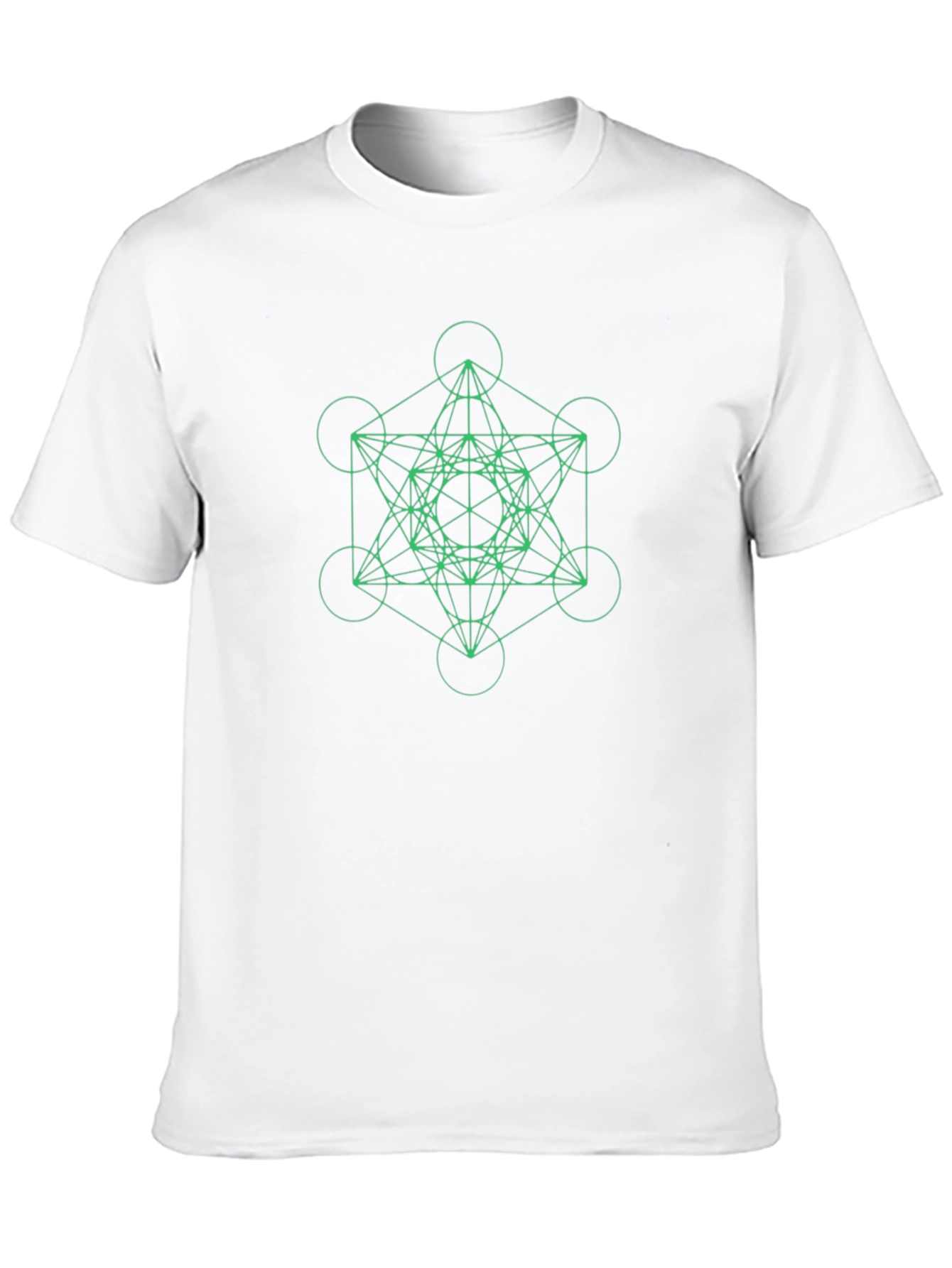 Geometric Metatrons Cube Graphic Tee - Black