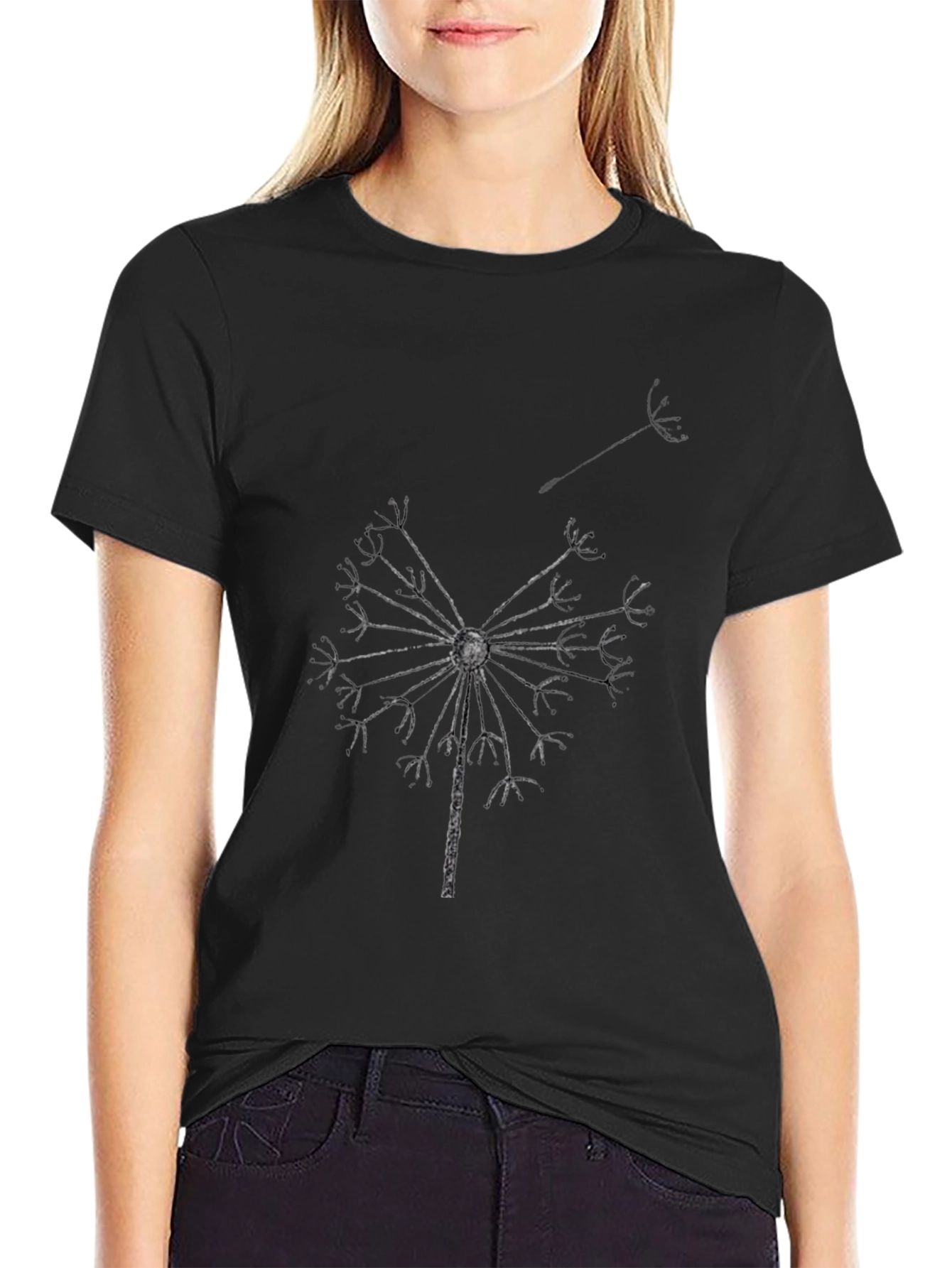 Dandelion Graphic Black T-Shirt