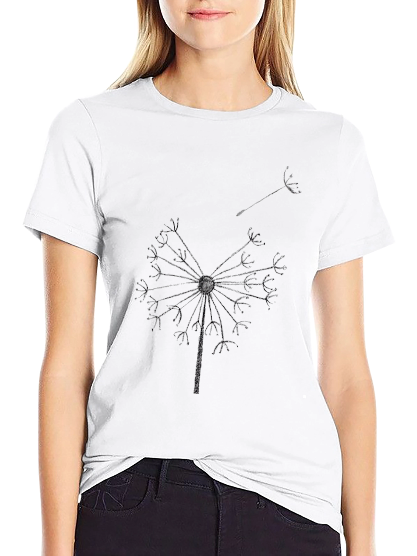Dandelion Graphic Black T-Shirt