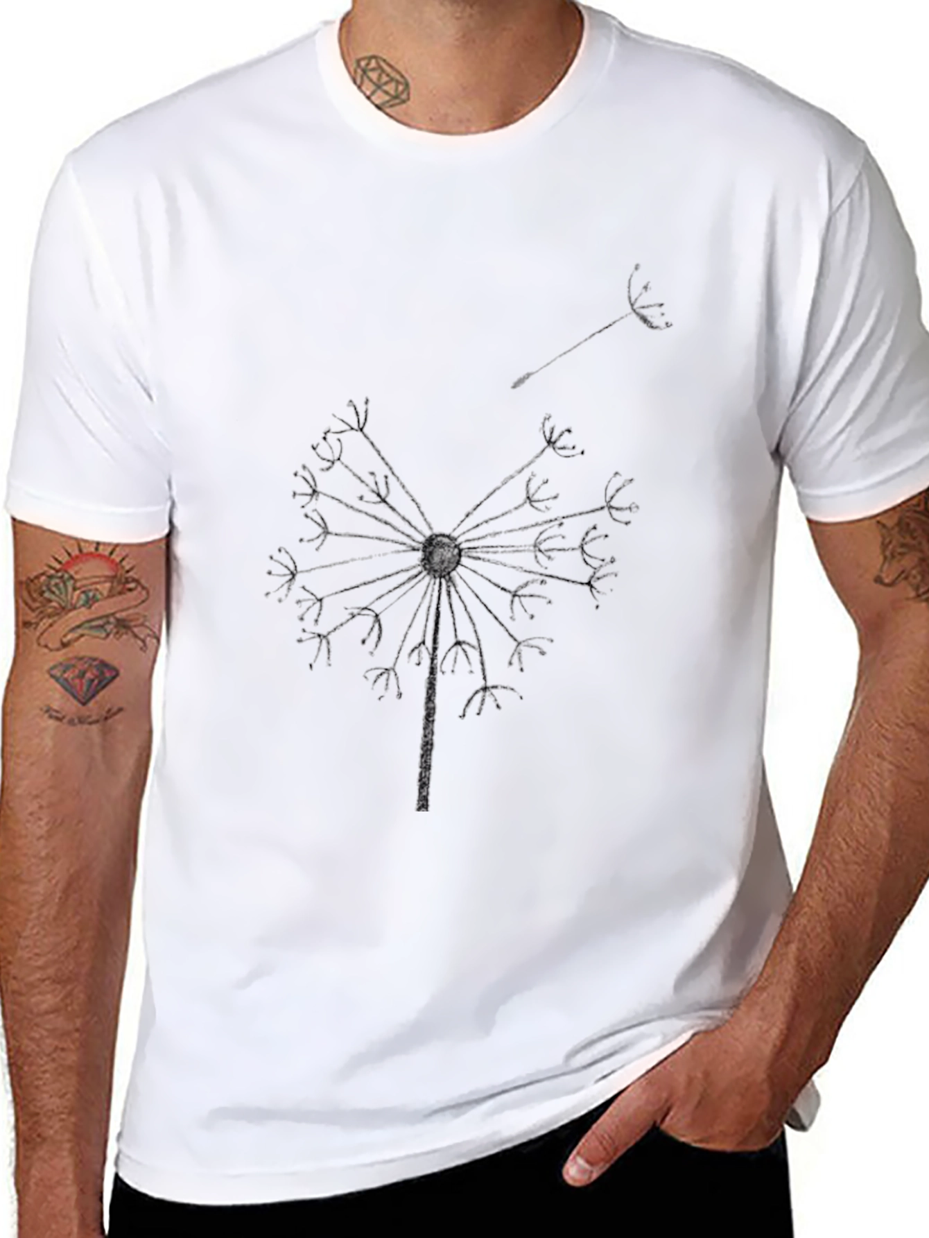Dandelion Graphic Black T-Shirt