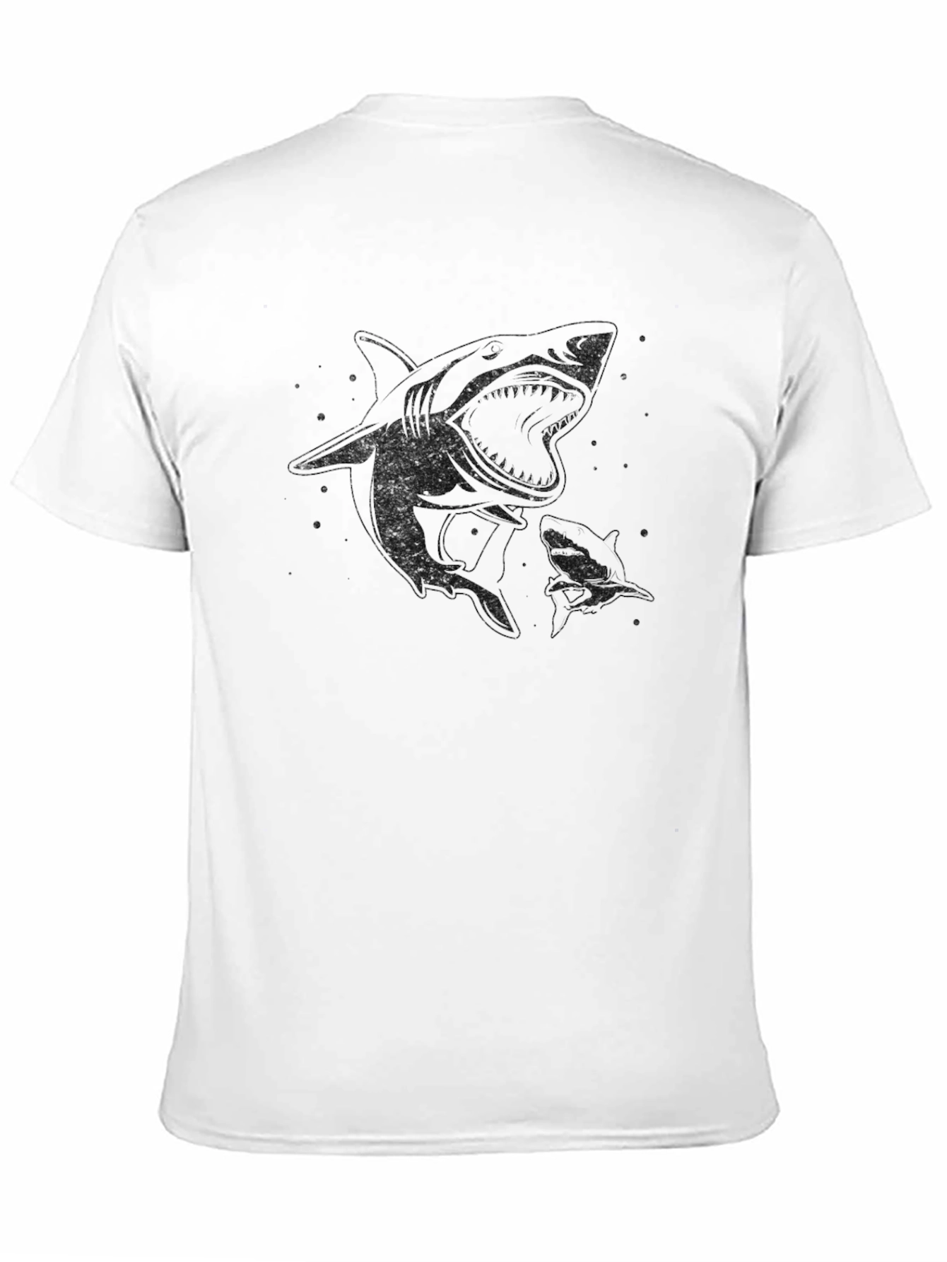 Shark Graphic Tee - Black Cotton Casual Shirt