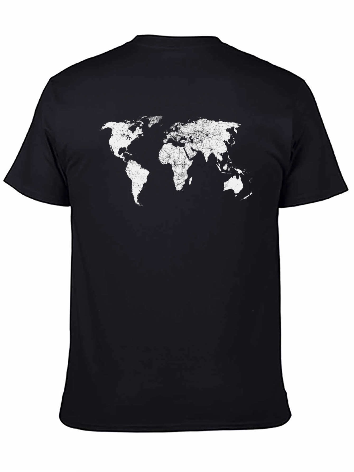 Distressed World Map Black Graphic Tee