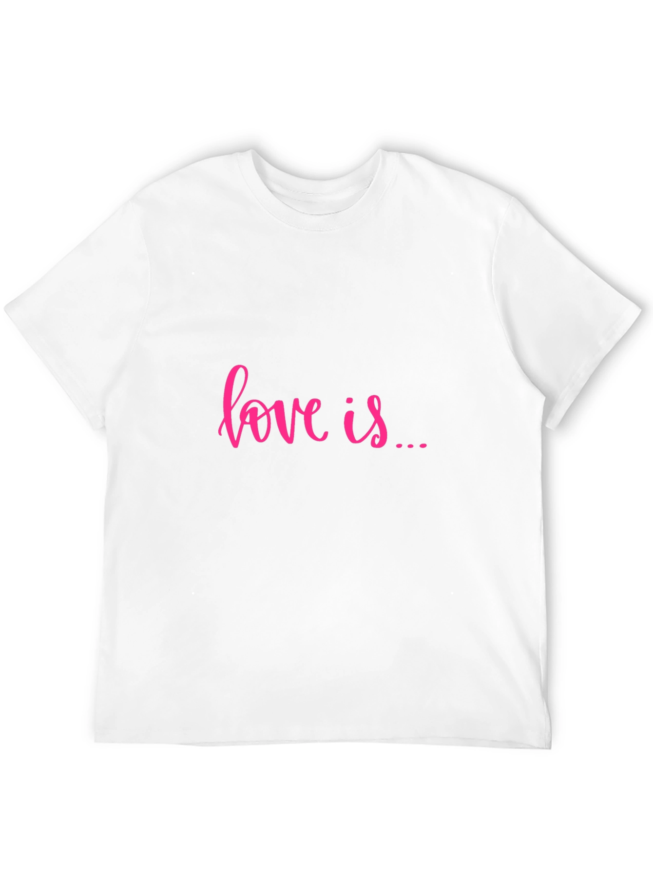Love Is T-Shirt - Pink Text on Black