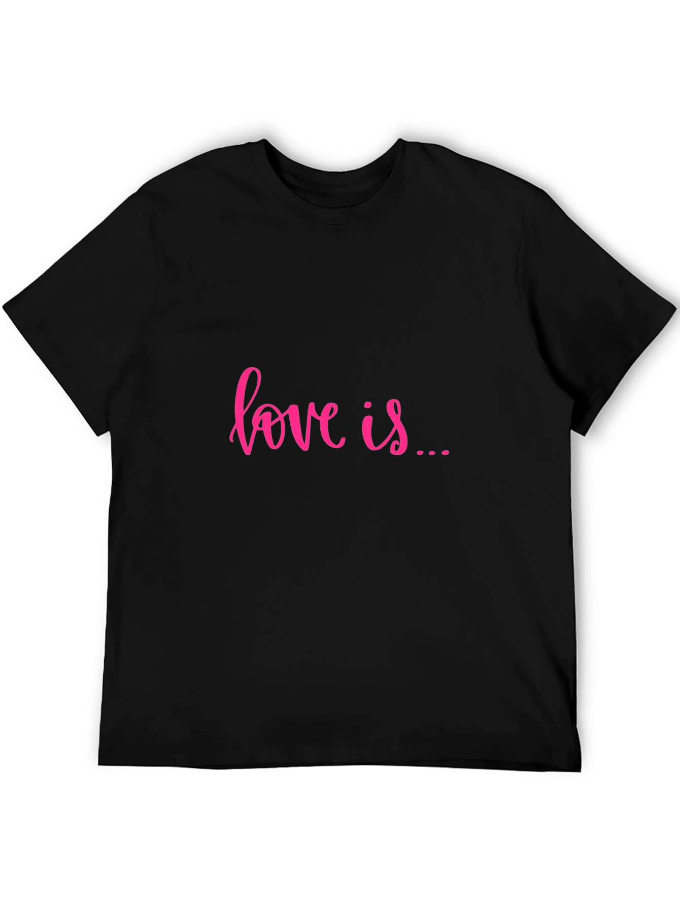 Love Is T-Shirt - Pink Text on Black