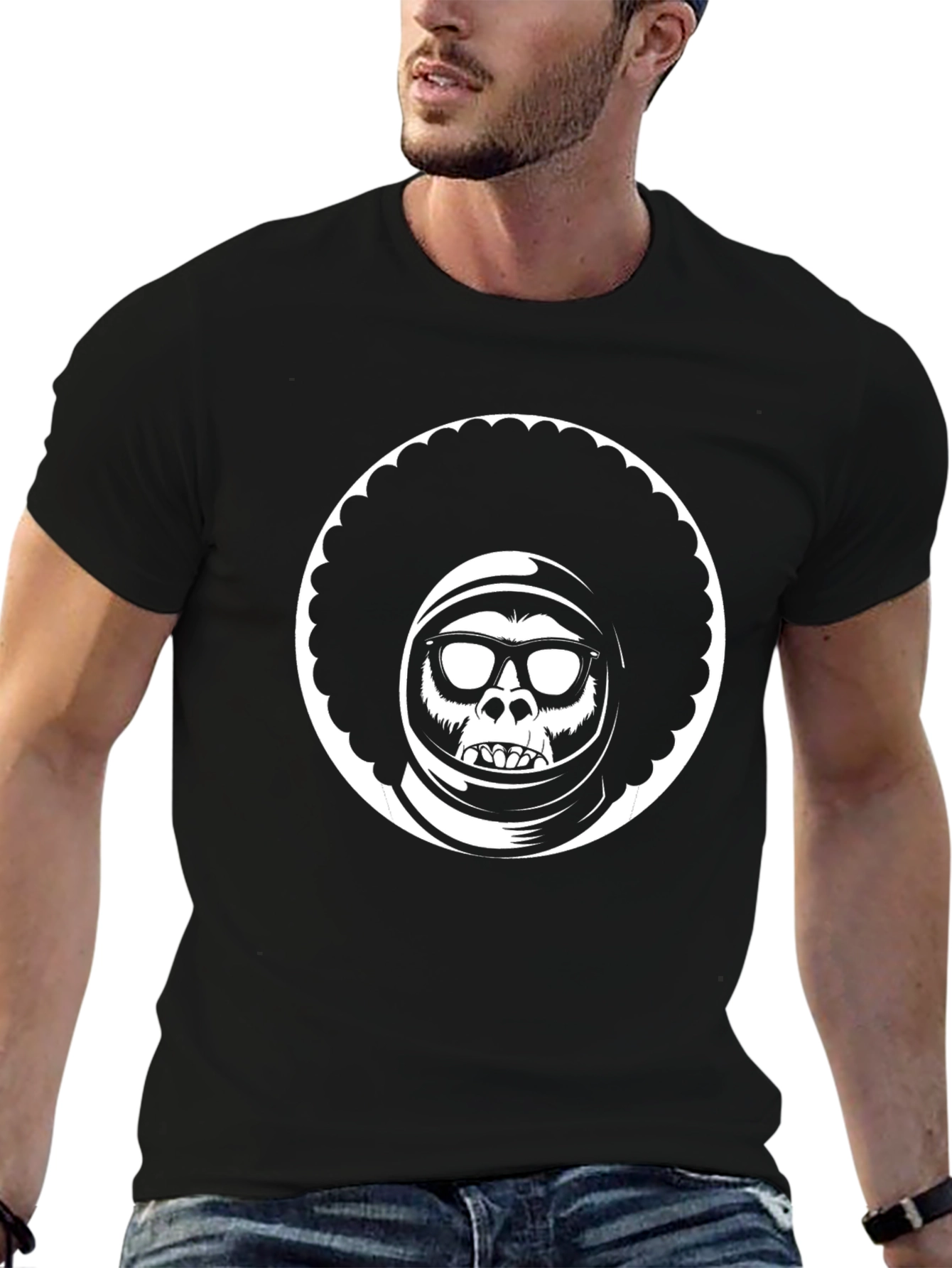 Astro Ape Black T-Shirt - Unique Graphic Tee