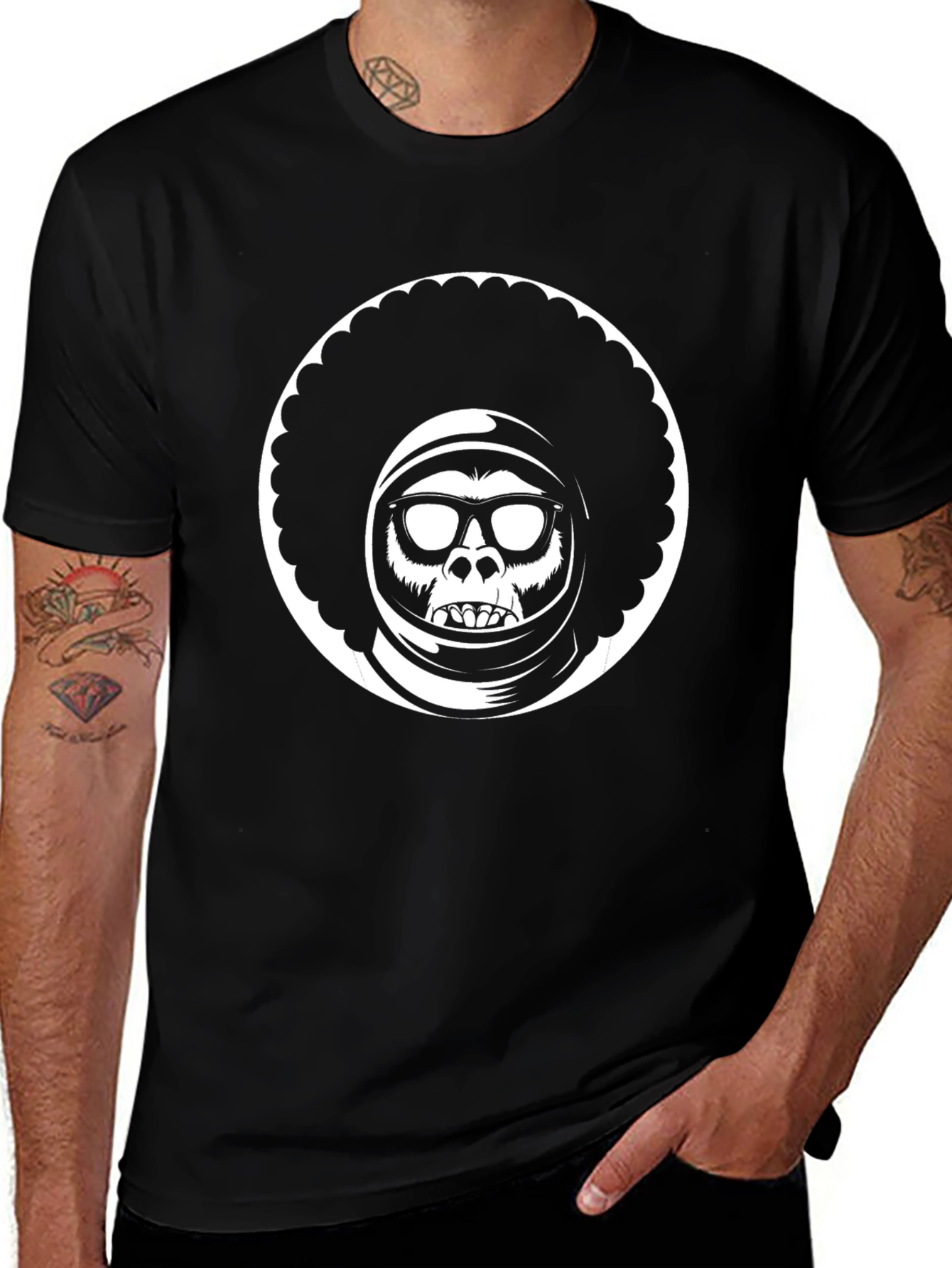 Astro Ape Black T-Shirt - Unique Graphic Tee