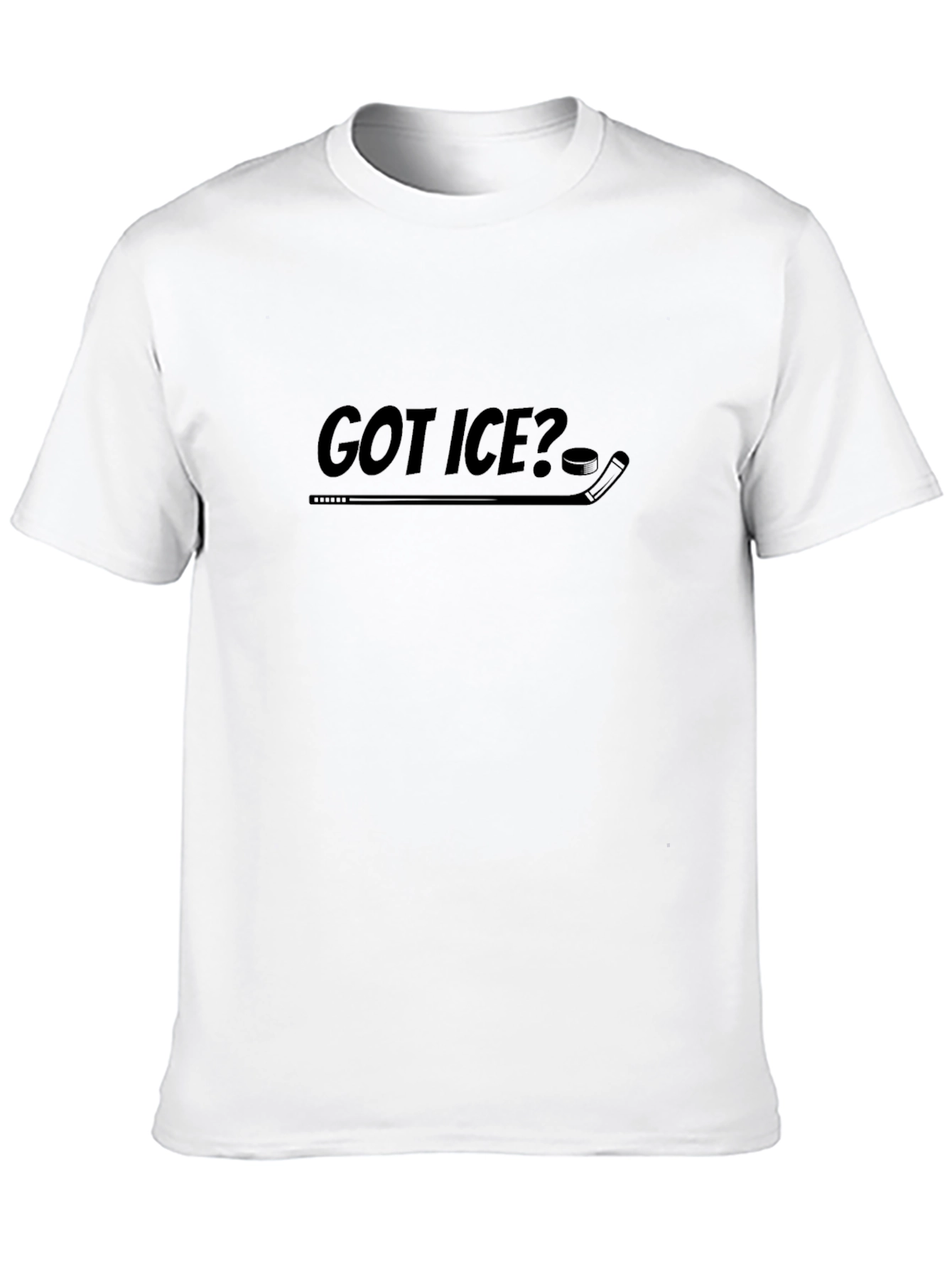 Got Ice? Hockey T-Shirt - Black Cotton Tee