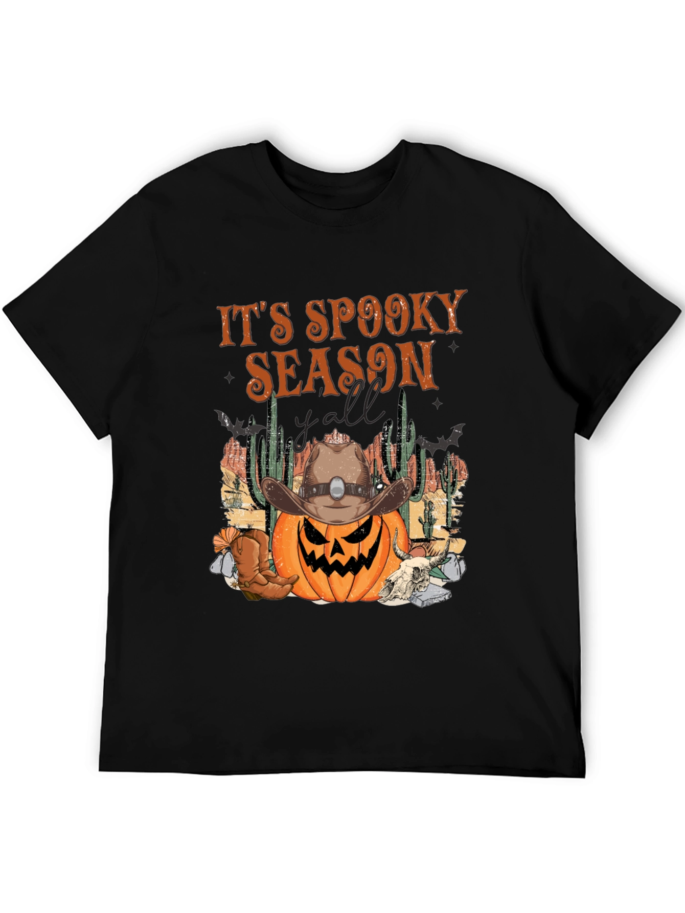 Spooky Season Cowboy Pumpkin Halloween T-Shirt
