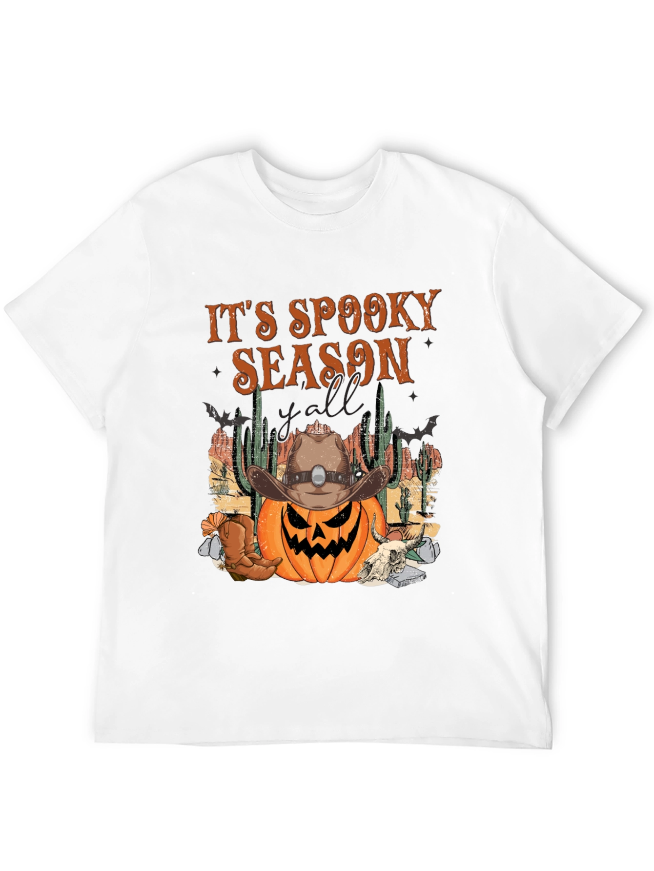 Spooky Season Cowboy Pumpkin Halloween T-Shirt