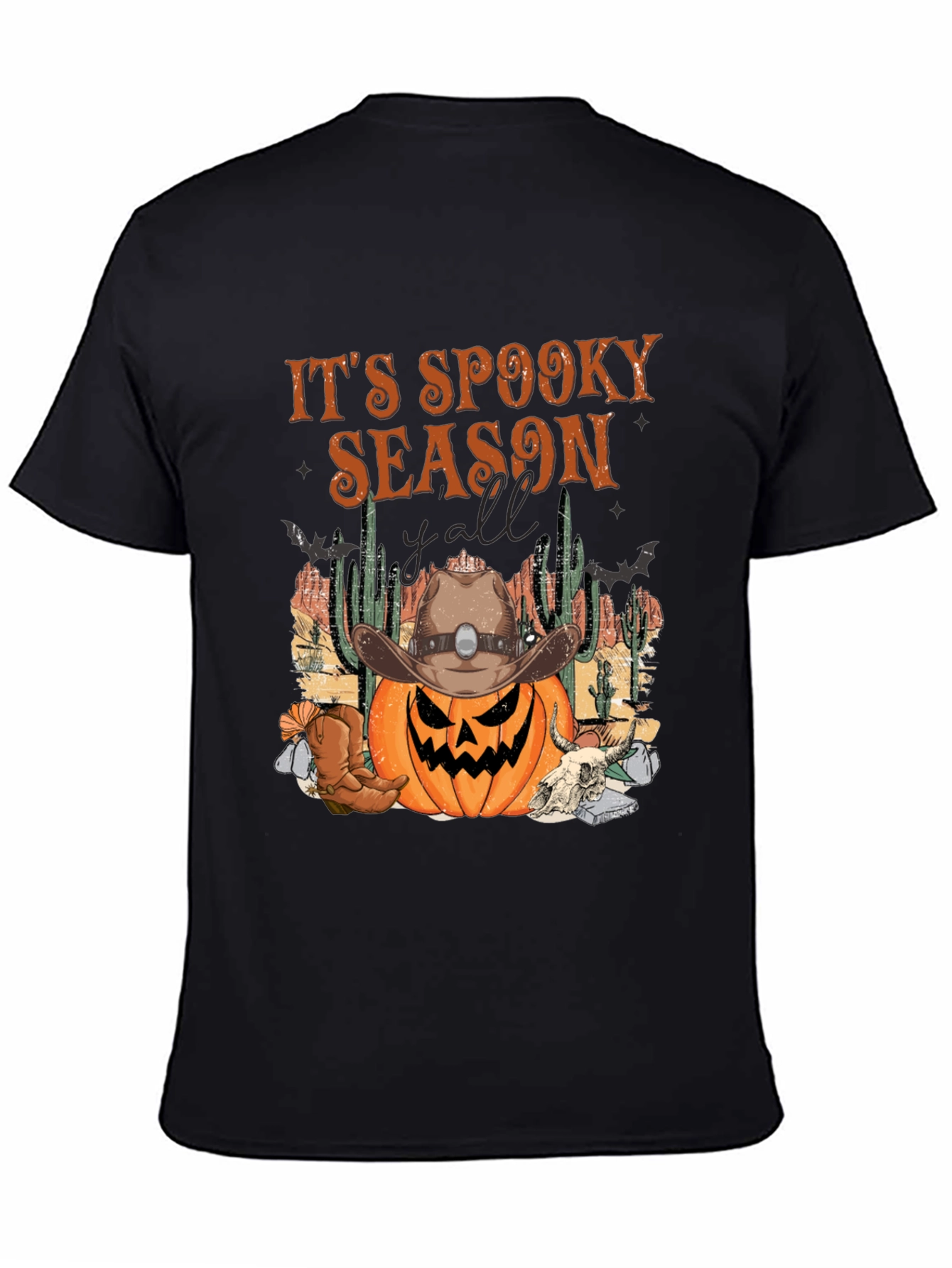 Spooky Season Cowboy Pumpkin Halloween T-Shirt