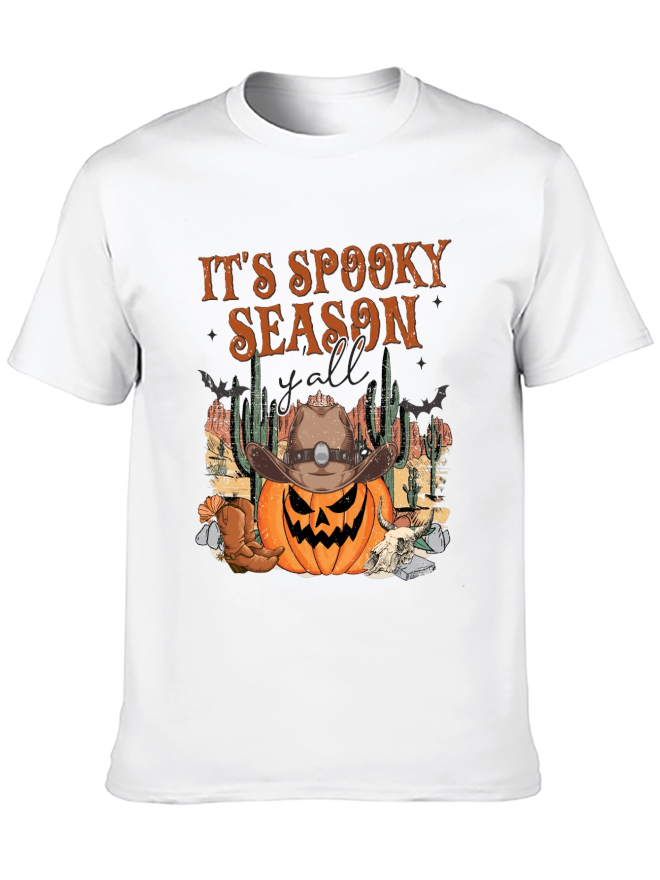 Spooky Season Cowboy Pumpkin Halloween T-Shirt