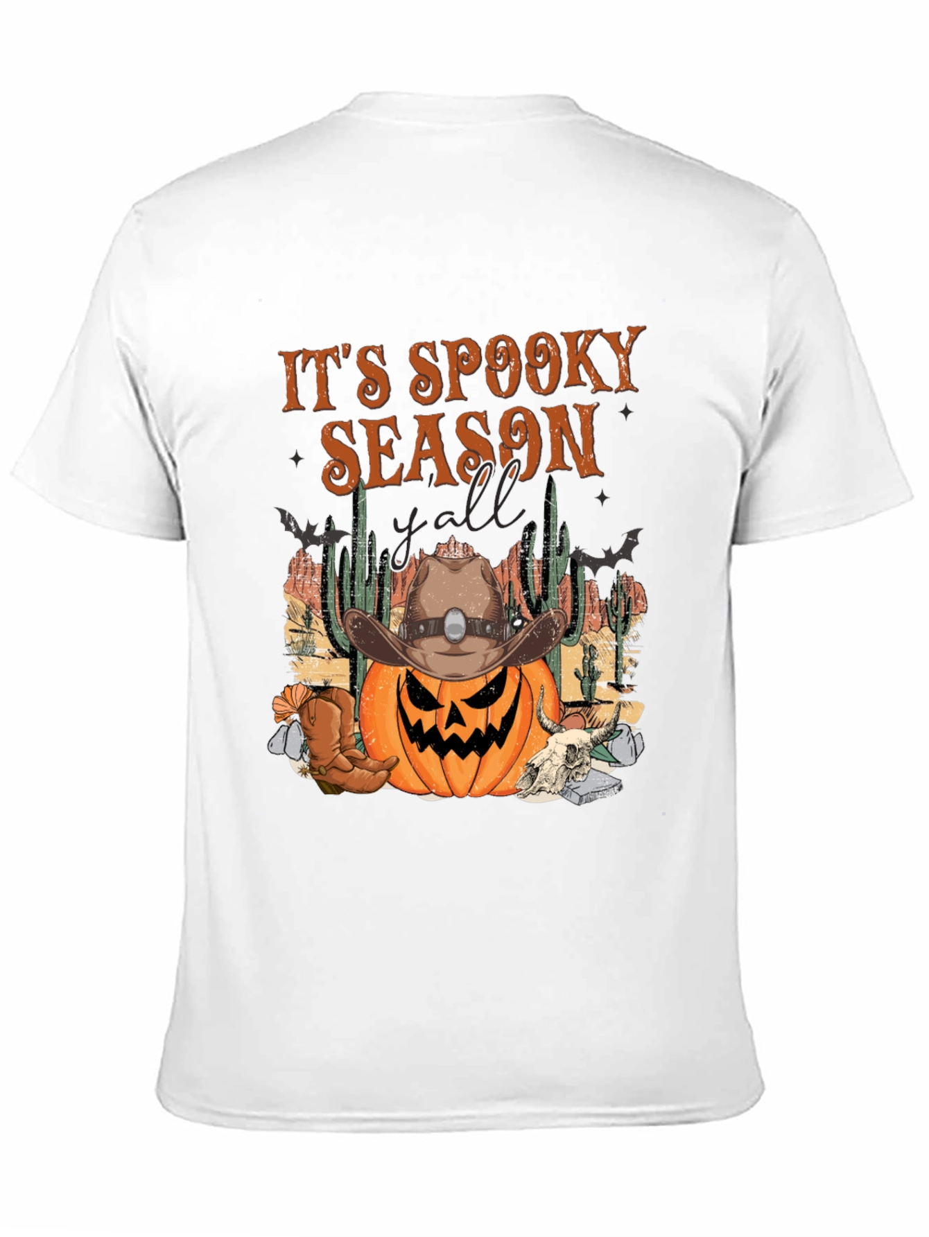 Spooky Season Cowboy Pumpkin Halloween T-Shirt