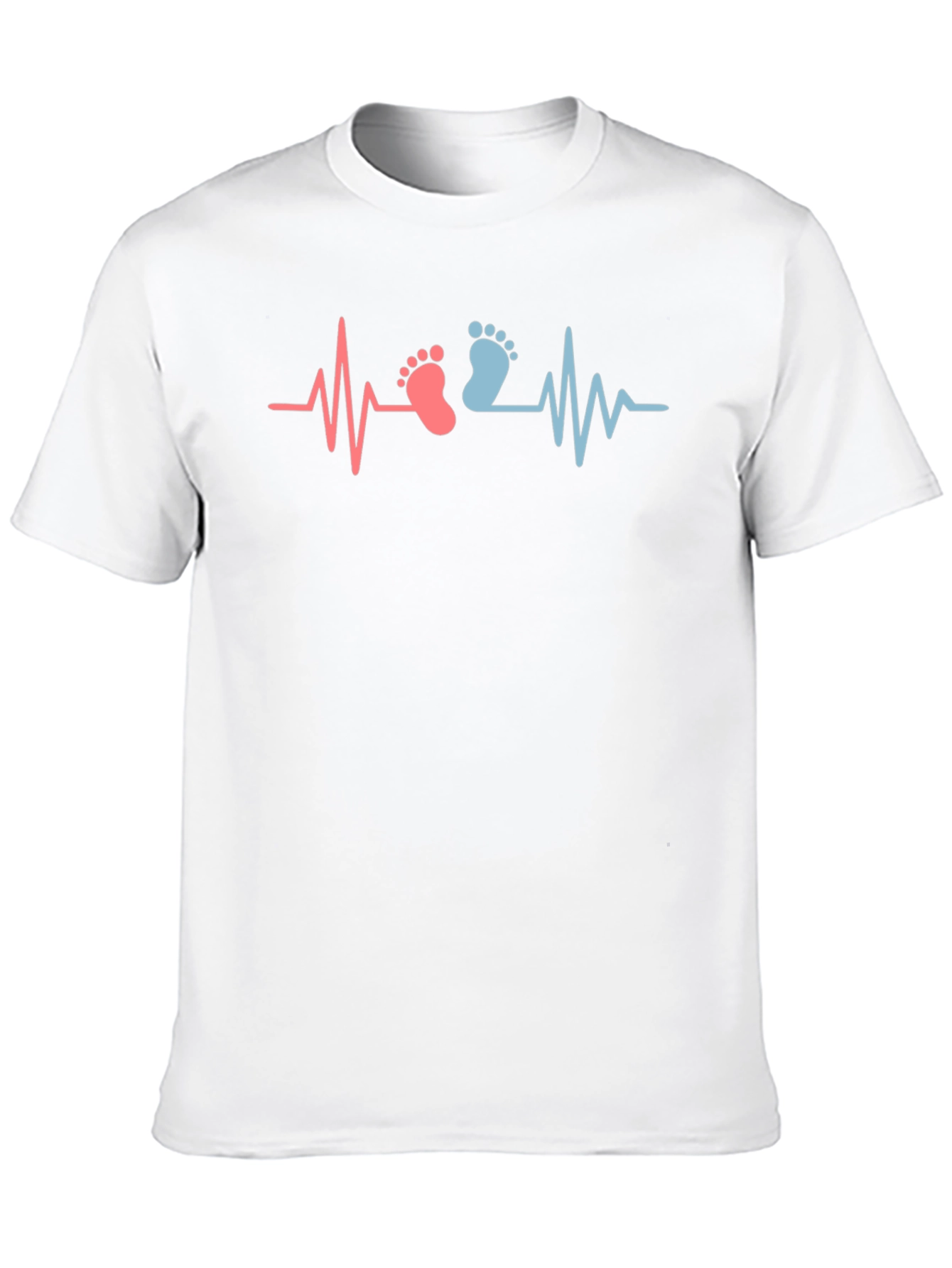 Gender Reveal Heartbeat Baby Feet T-Shirt