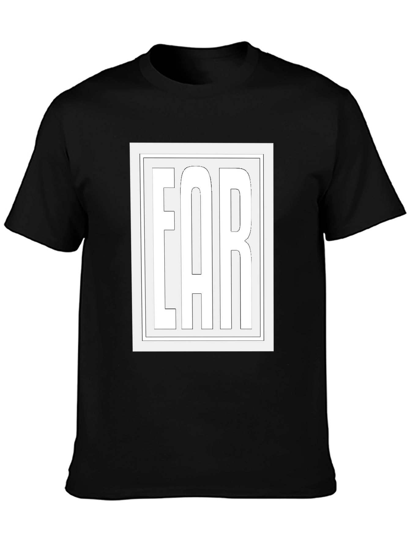 Graphic Tee: EAR Outline Design - Black Cotton