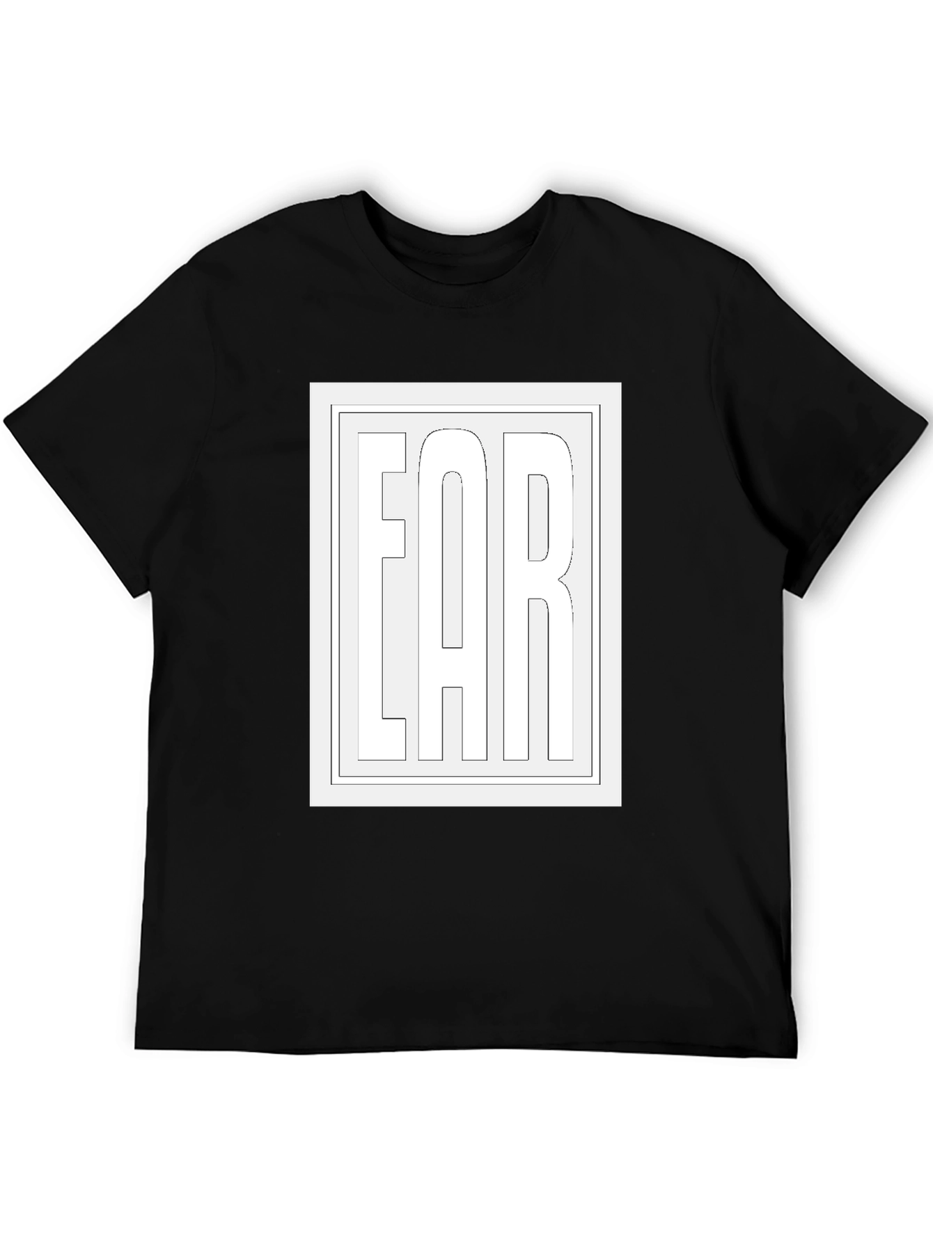 Graphic Tee: EAR Outline Design - Black Cotton