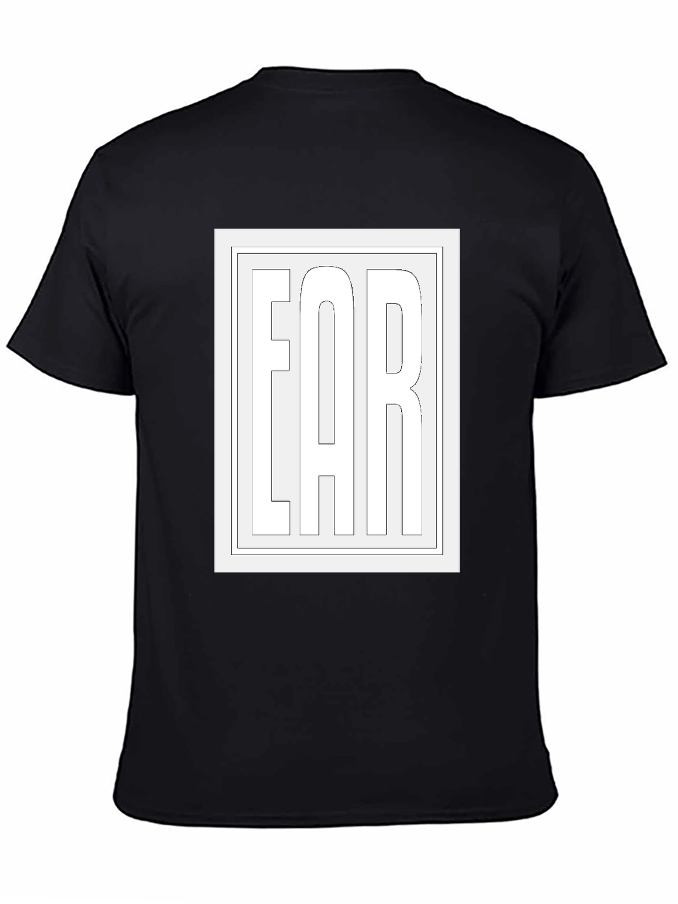 Graphic Tee: EAR Outline Design - Black Cotton