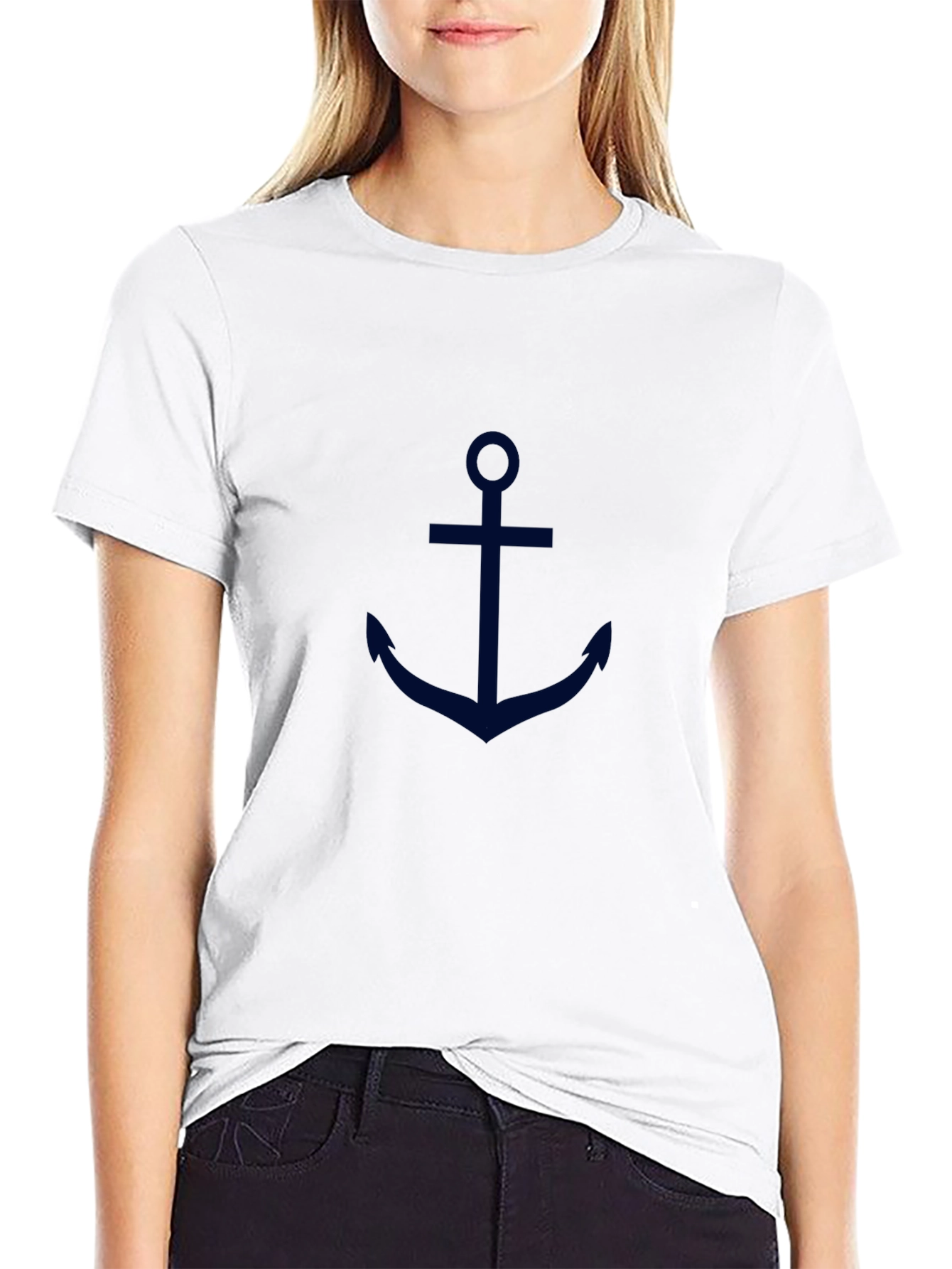 Anchor Graphic Tee - Classic Navy Design
