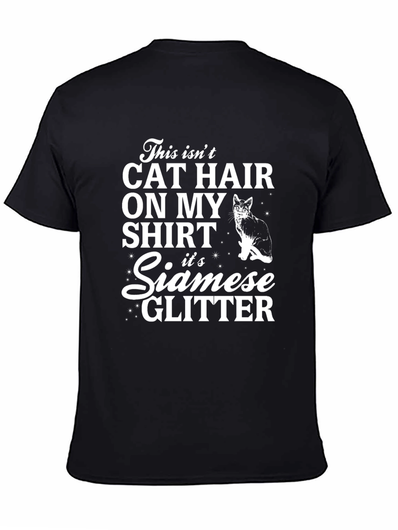 Cat Hair Siamese Glitter T-Shirt