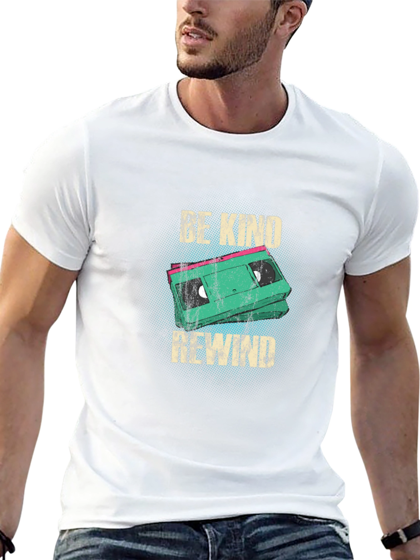 Be Kind Rewind Graphic Tee - Retro VHS Design