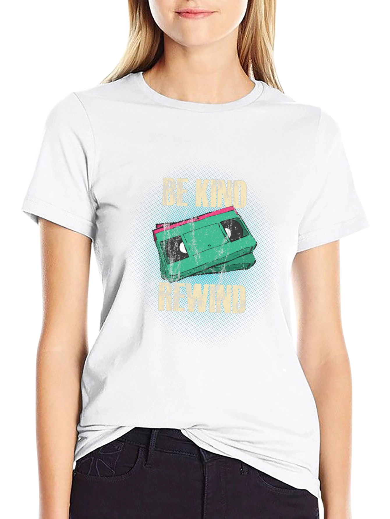 Be Kind Rewind Graphic Tee - Retro VHS Design