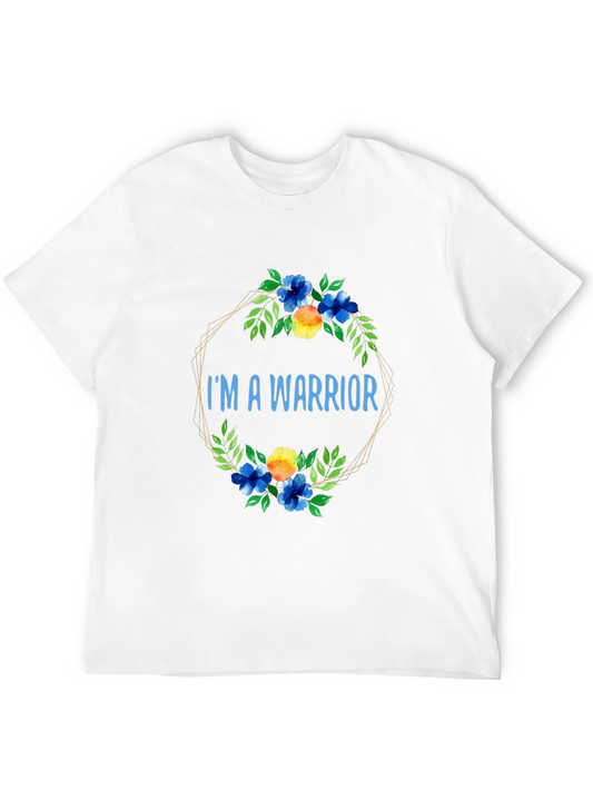 Im A Warrior Floral Graphic Tee - Black