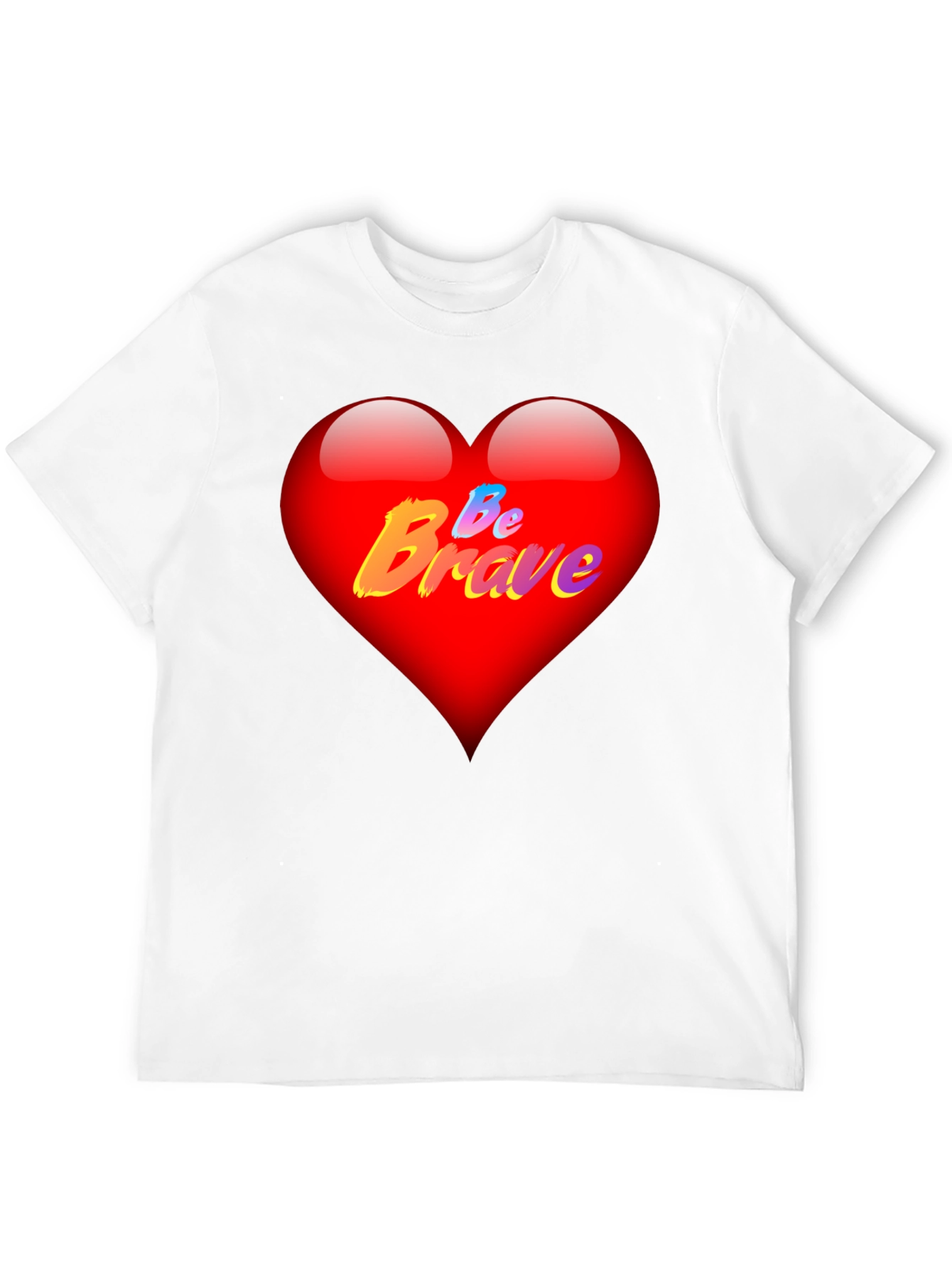 Be Brave Heart T-Shirt - Mens Black Tee