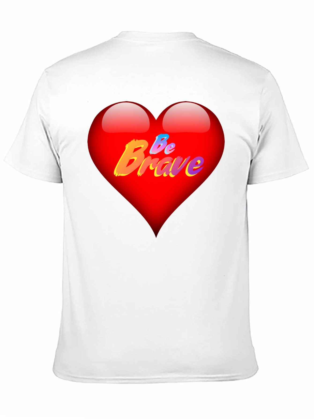 Be Brave Heart T-Shirt - Mens Black Tee