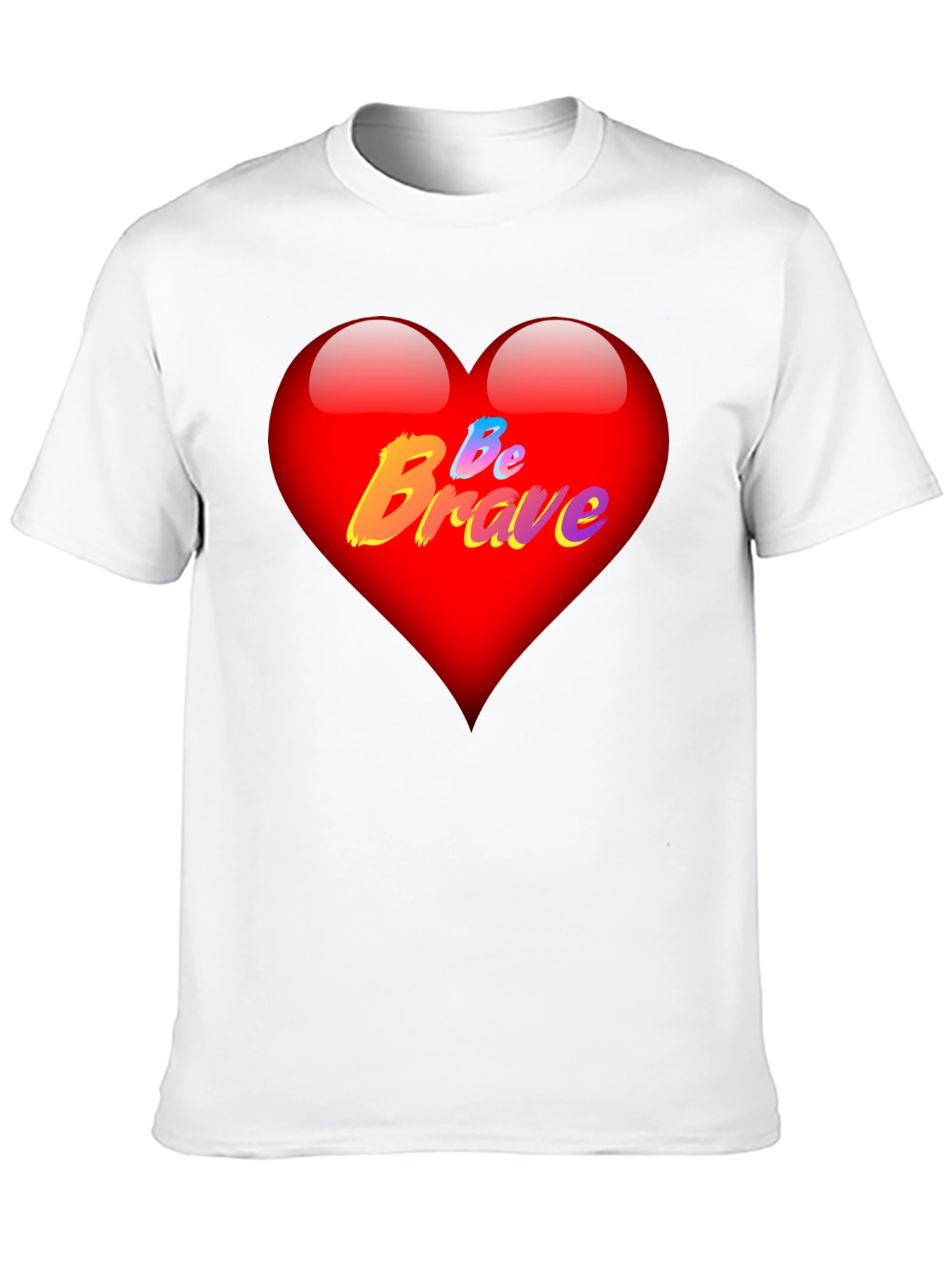 Be Brave Heart T-Shirt - Mens Black Tee