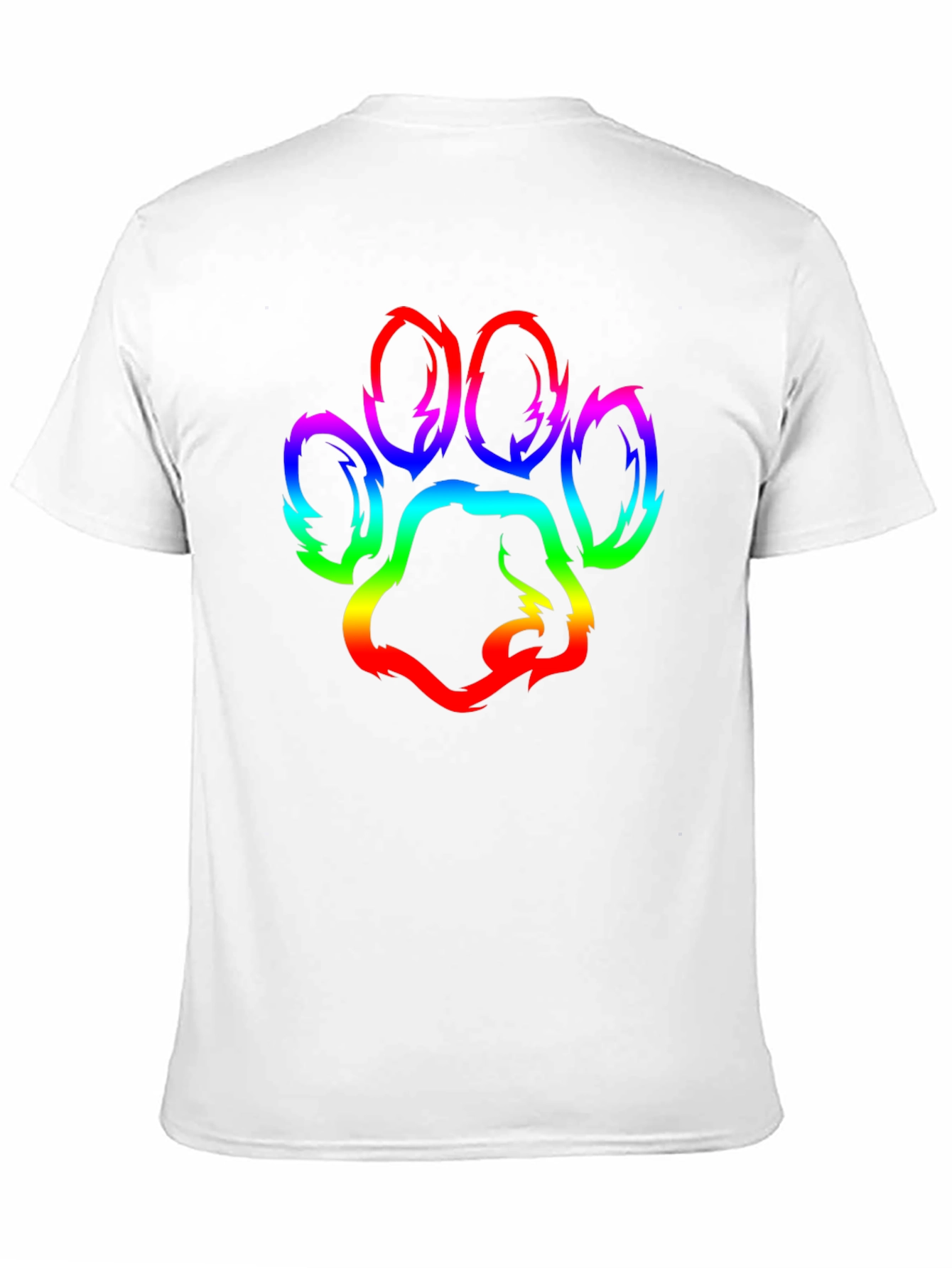 Rainbow Paw Print Graphic T-Shirt