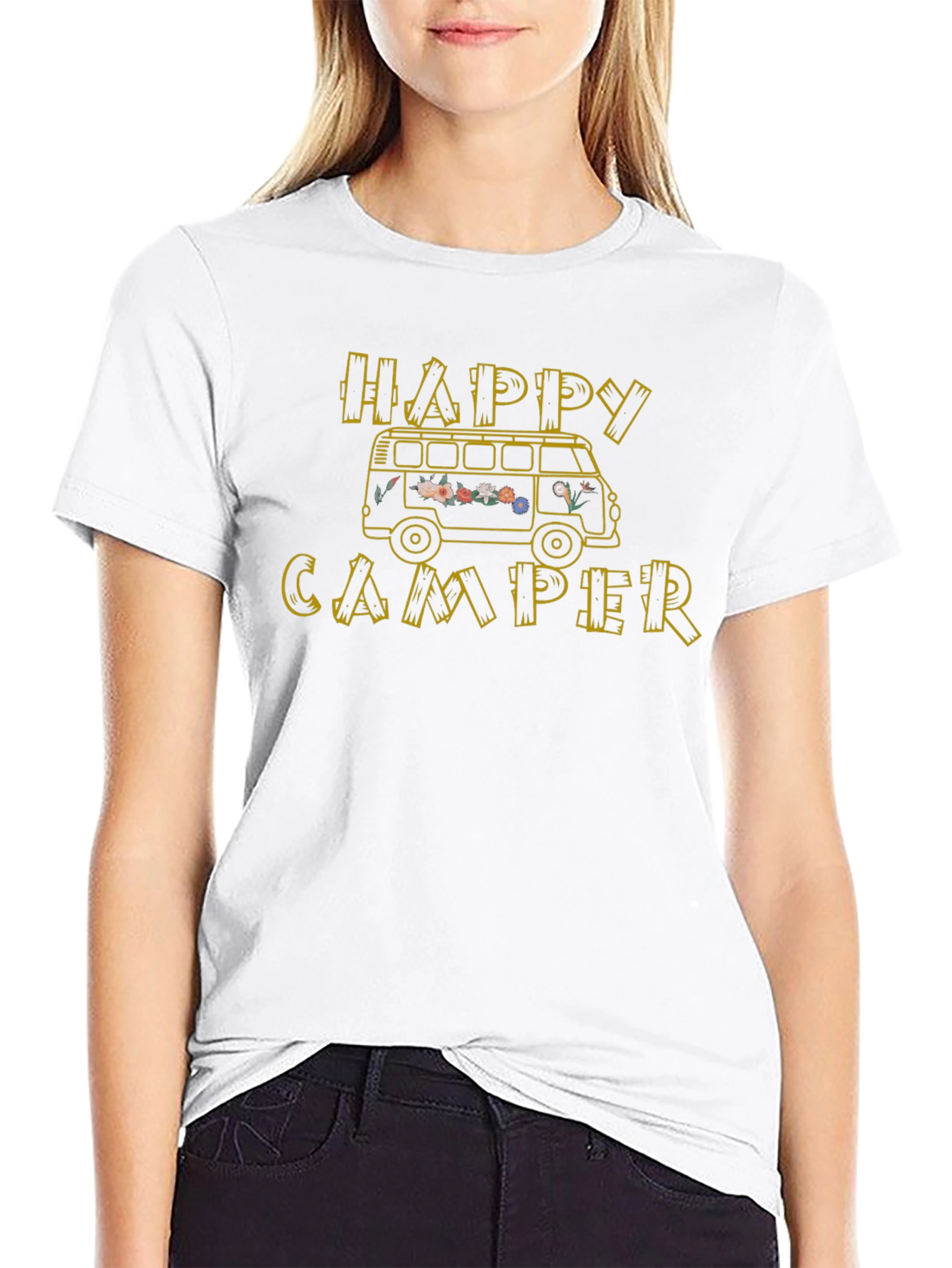 Happy Camper Graphic Tee - Retro Style