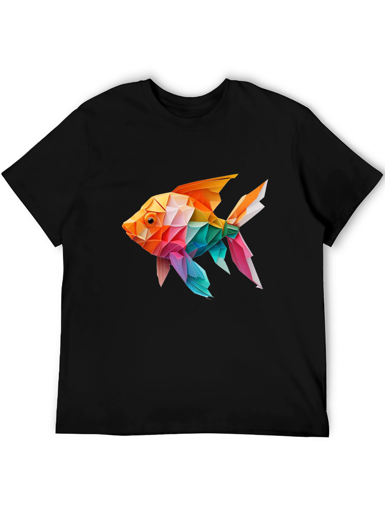 Geometric Fish Print Tee - Unique Stylish Design