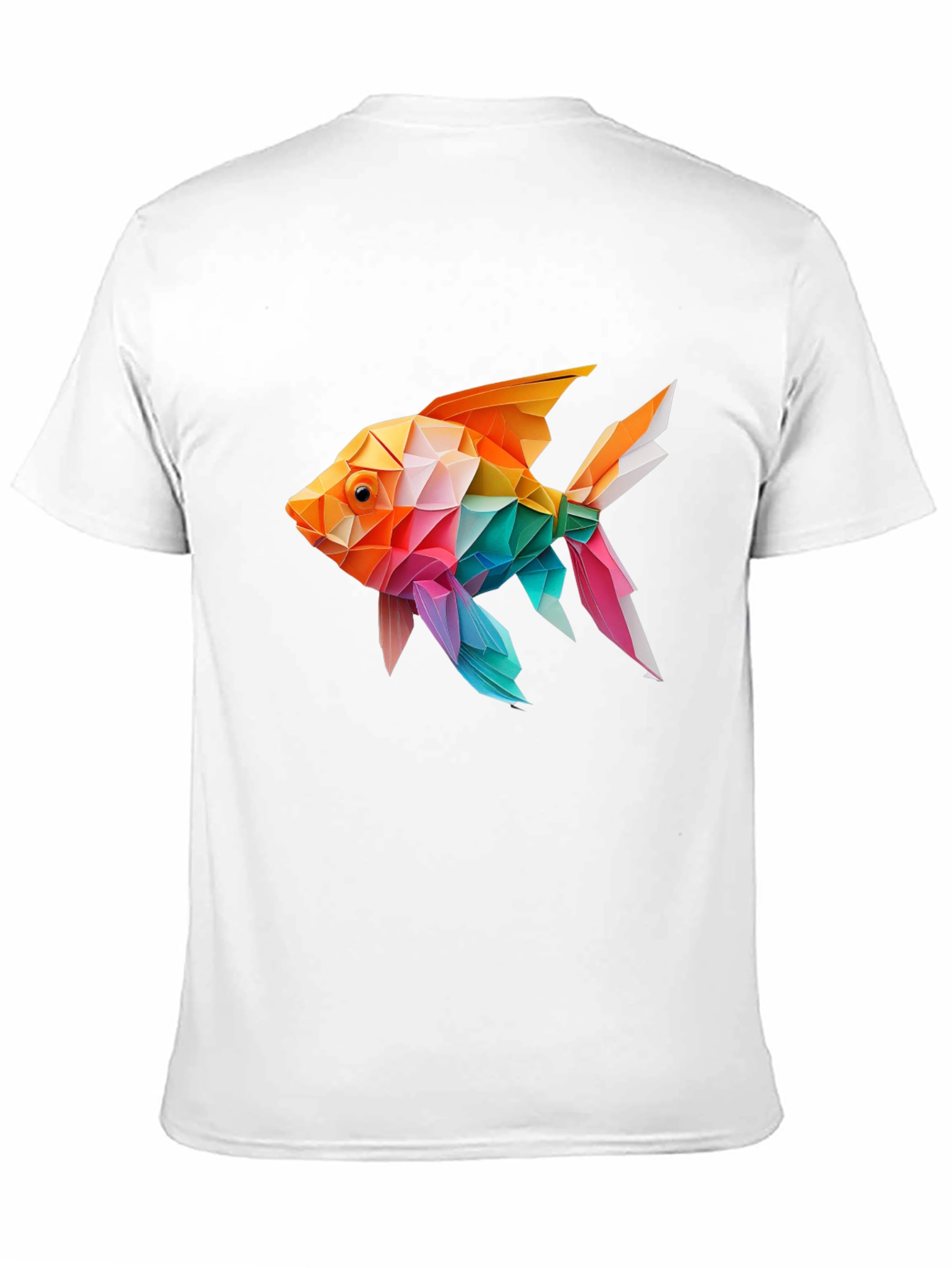 Geometric Fish Print Tee - Unique Stylish Design