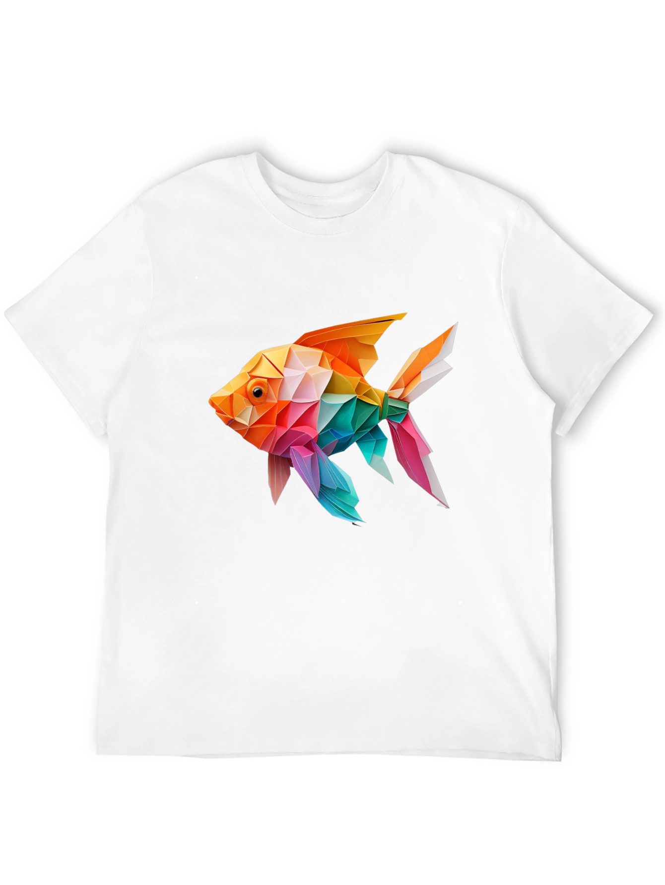 Geometric Fish Print Tee - Unique Stylish Design