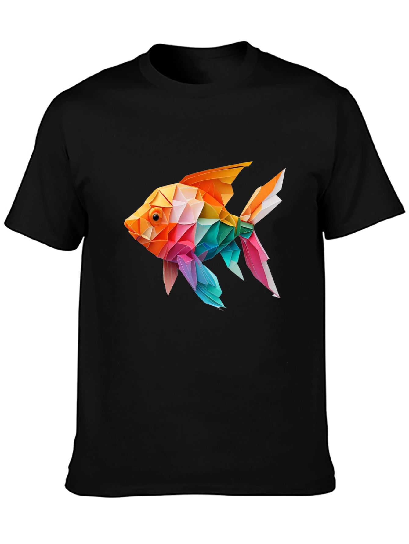 Geometric Fish Print Tee - Unique Stylish Design