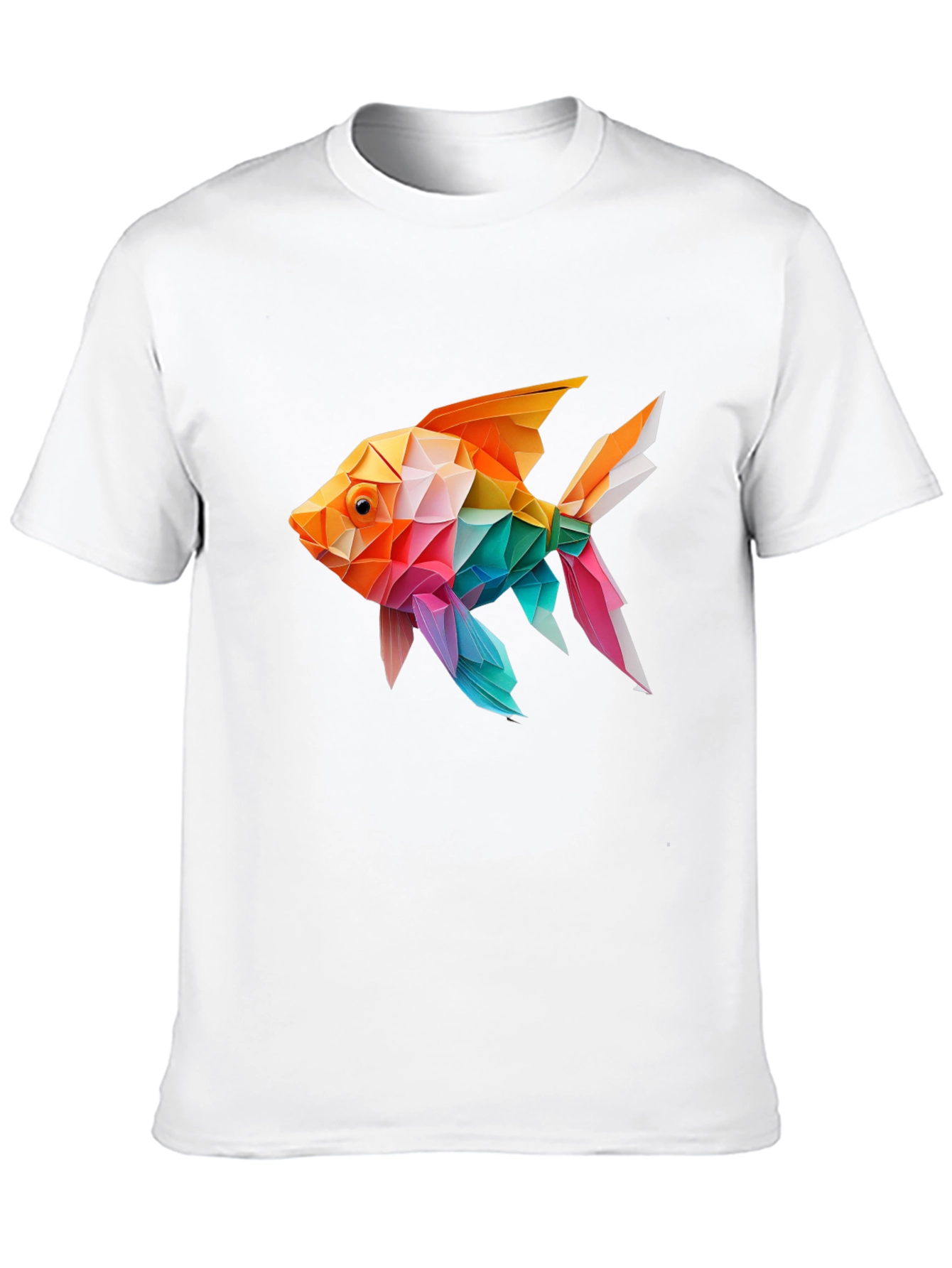 Geometric Fish Print Tee - Unique Stylish Design