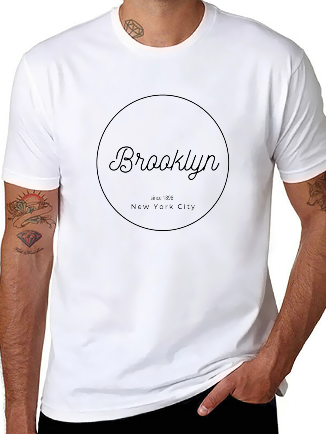 Brooklyn NYC T-Shirt - Black Crew Neck
