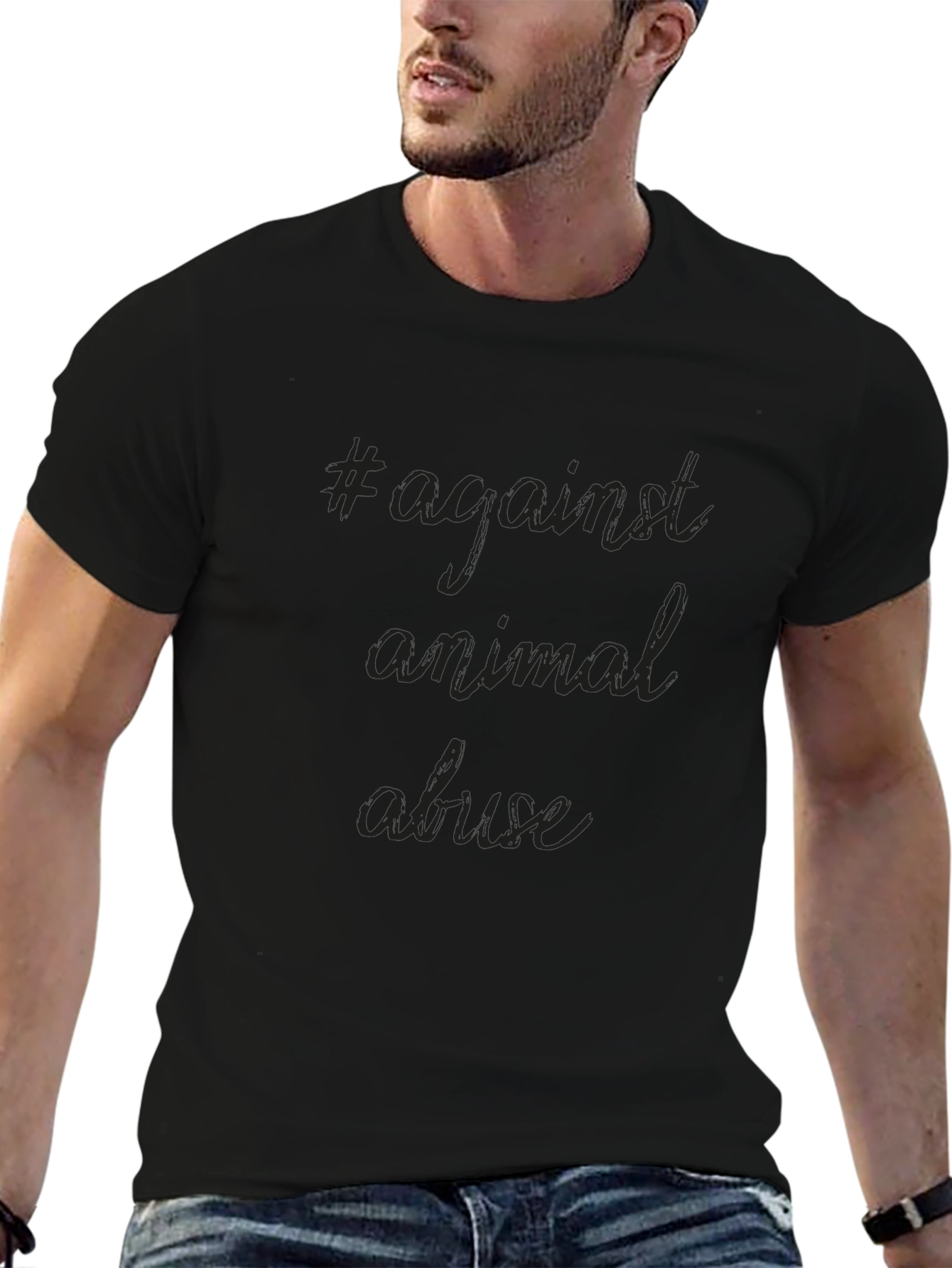 Against Animal Abuse Tee - Black