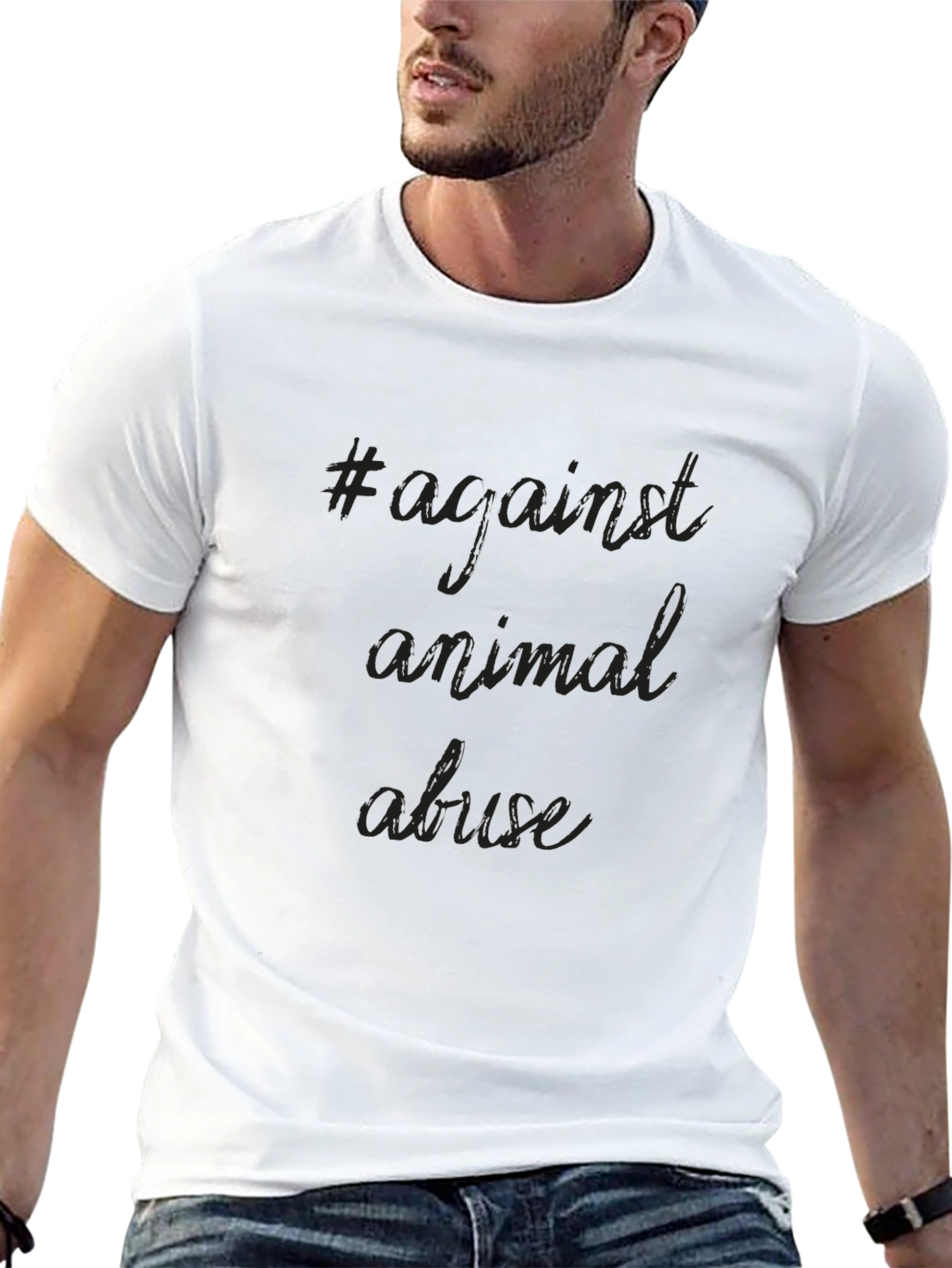 Against Animal Abuse Tee - Black