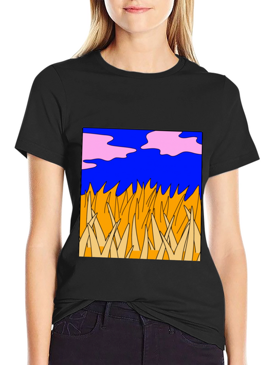 Abstract Nature Graphic Tee - Black