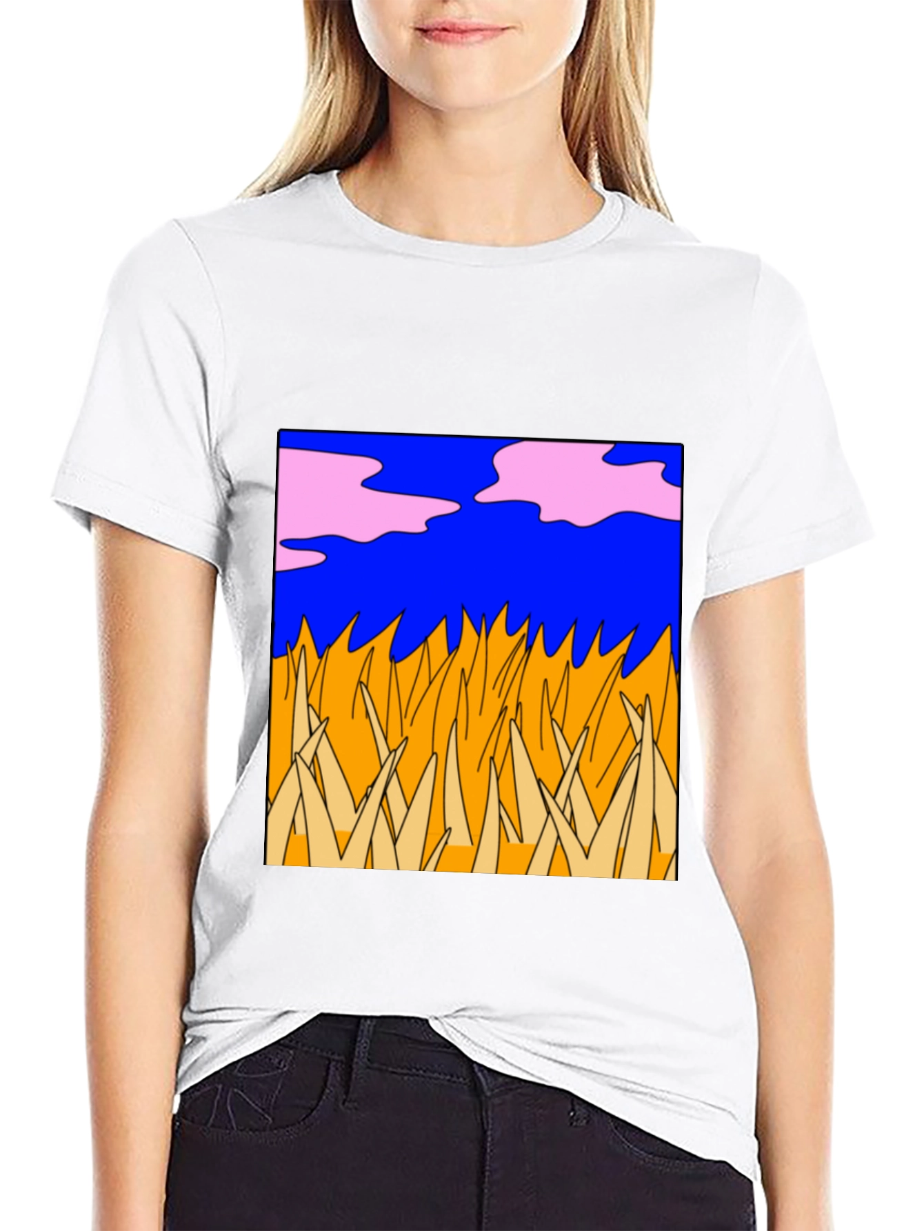 Abstract Nature Graphic Tee - Black