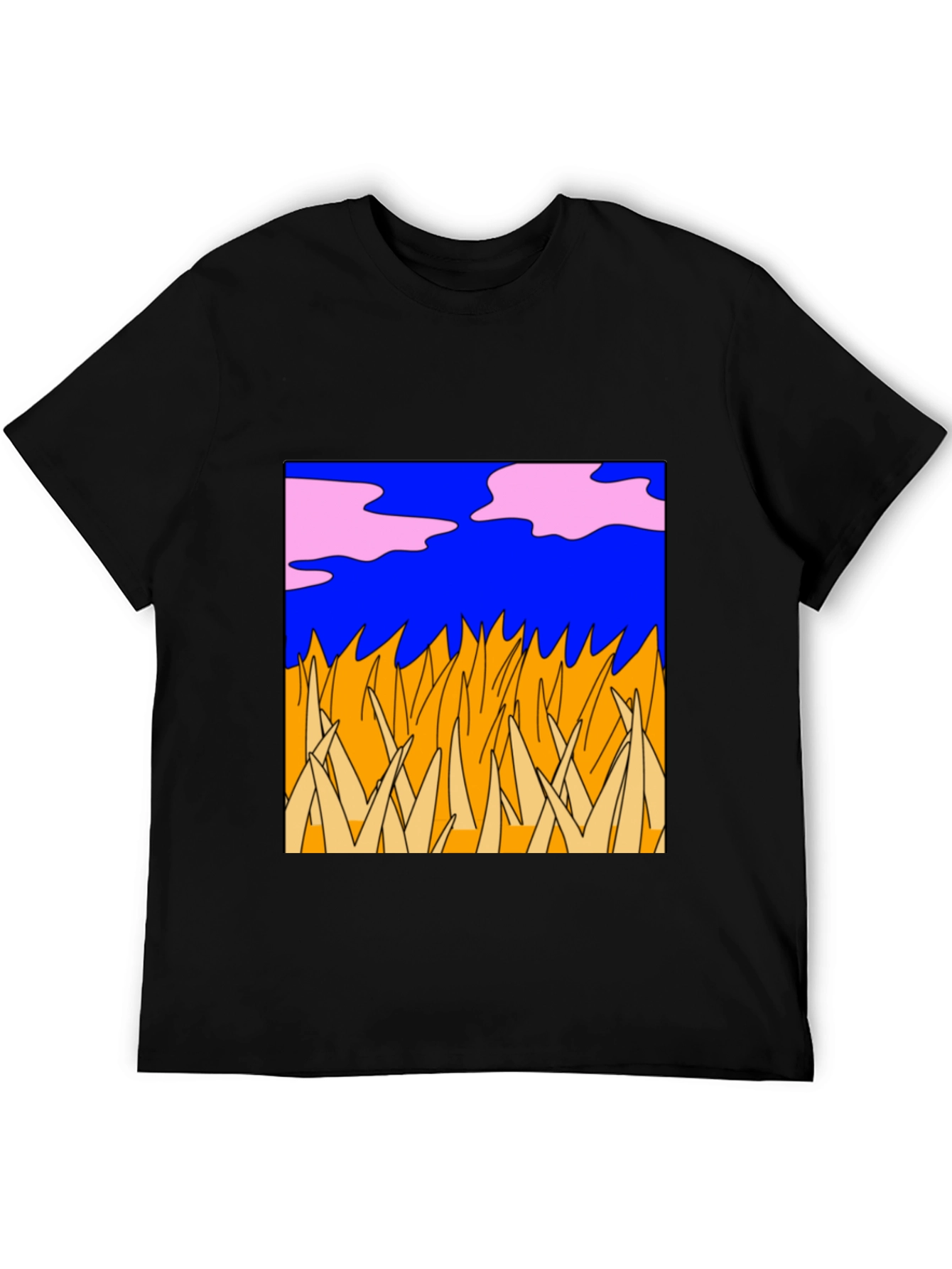 Abstract Nature Graphic Tee - Black