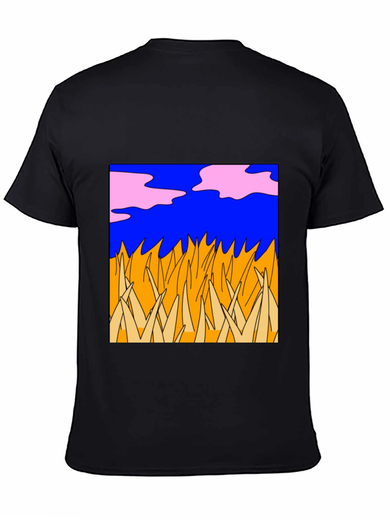 Abstract Nature Graphic Tee - Black