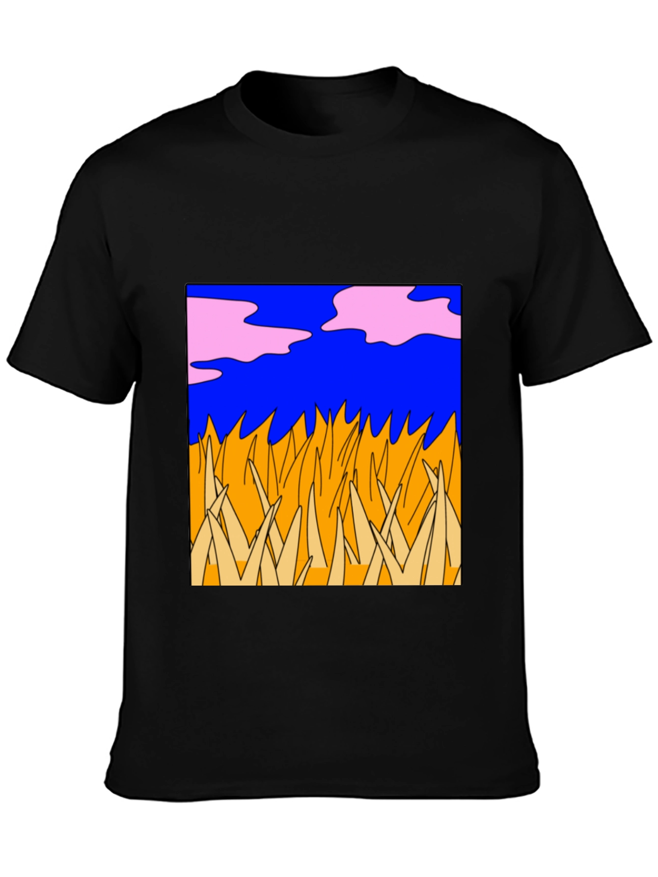 Abstract Nature Graphic Tee - Black