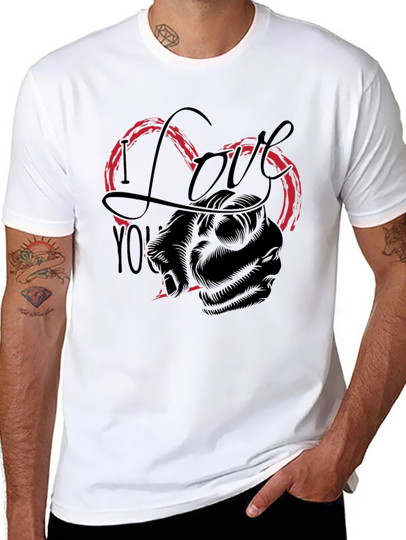 I Love You Heart Fist Black Graphic Tee