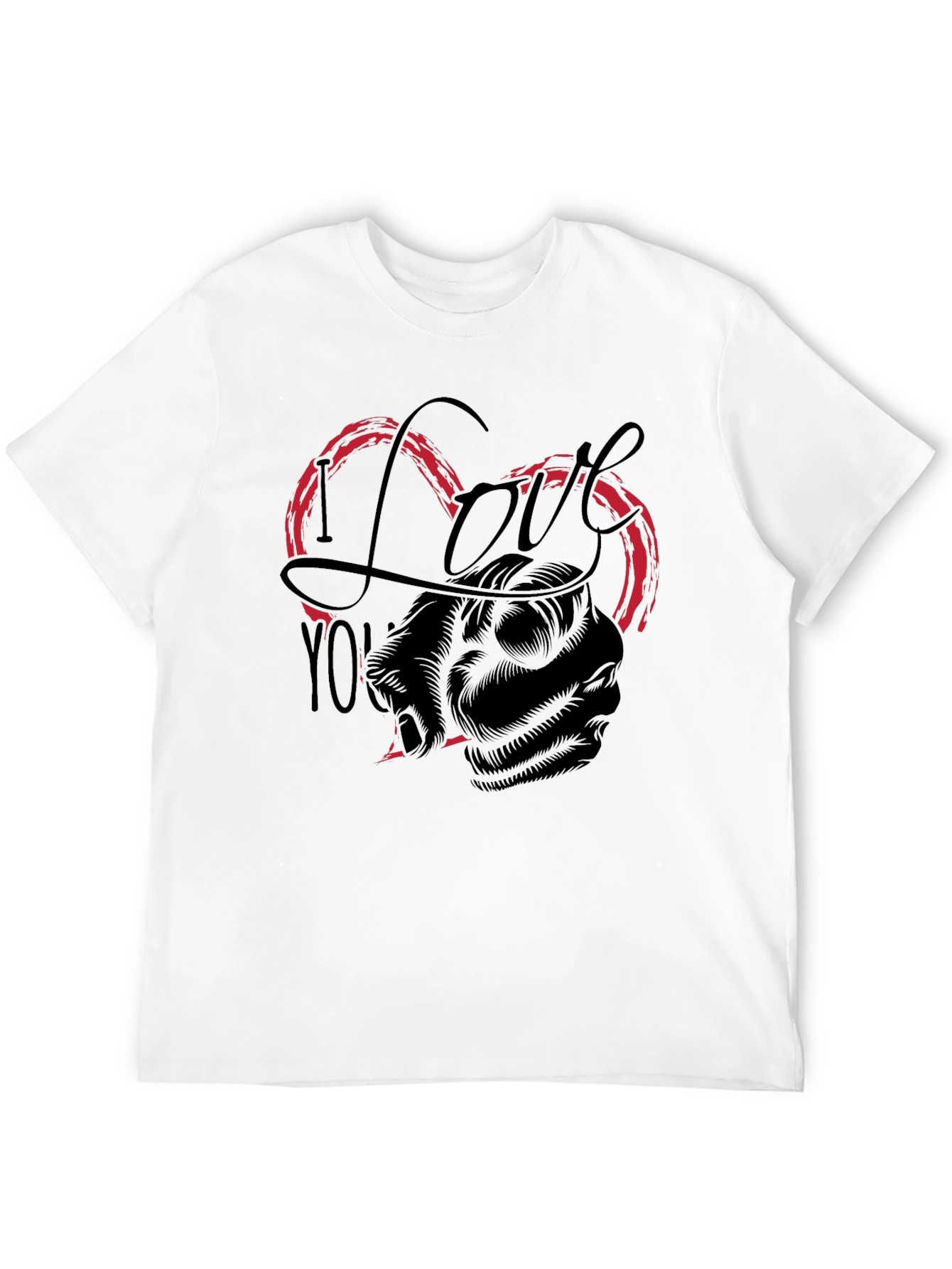 I Love You Heart Fist Black Graphic Tee