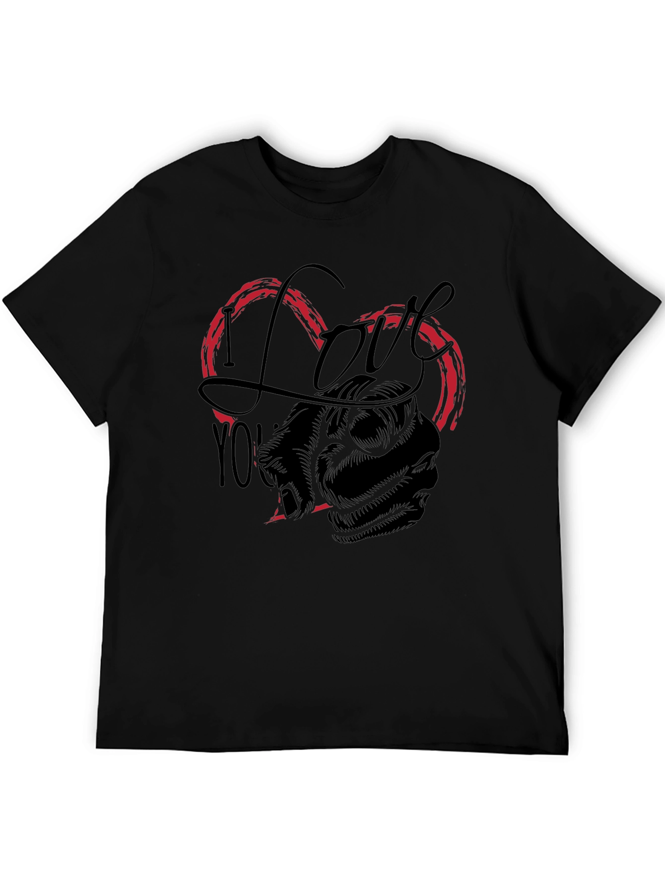 I Love You Heart Fist Black Graphic Tee
