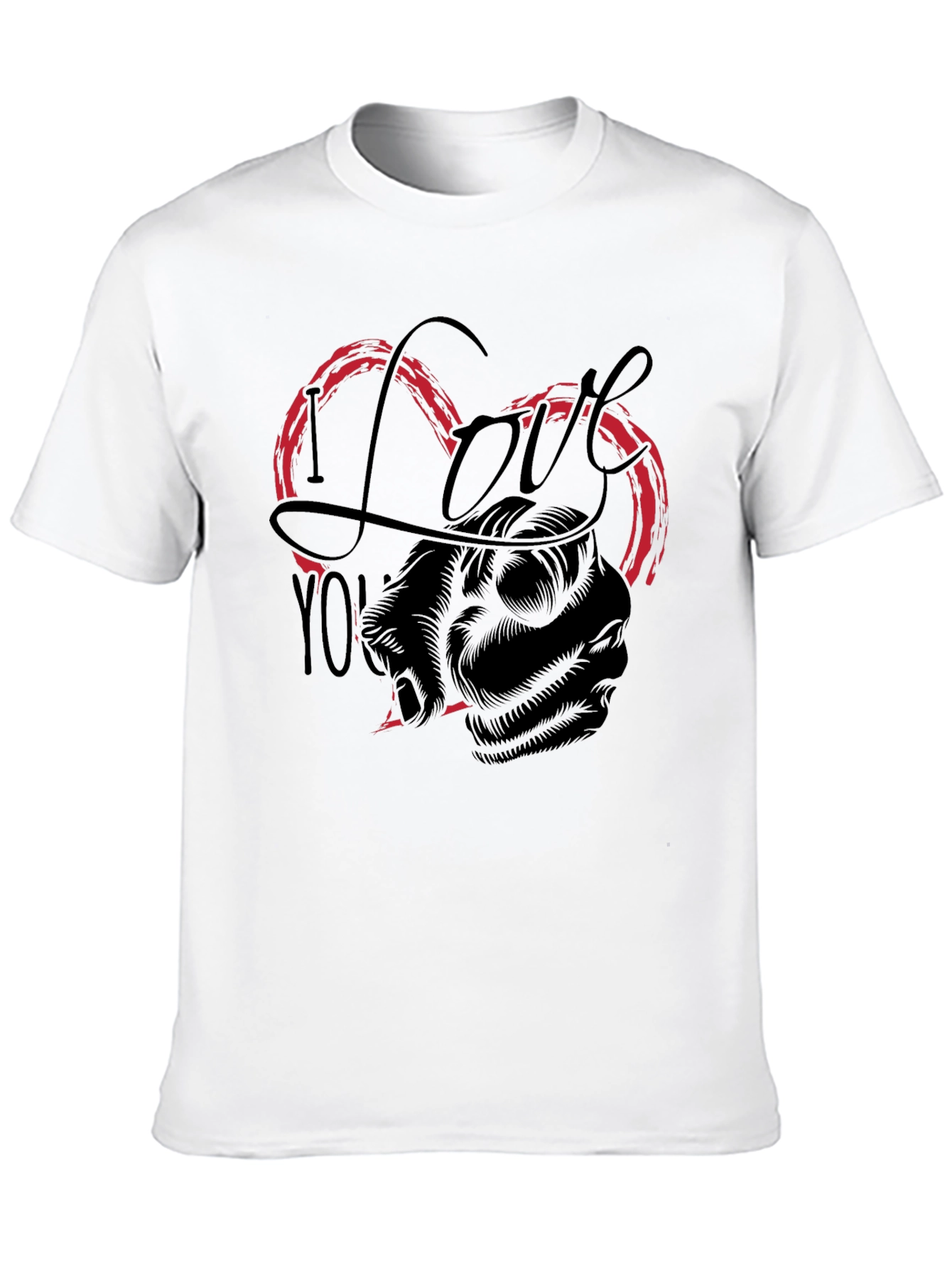 I Love You Heart Fist Black Graphic Tee