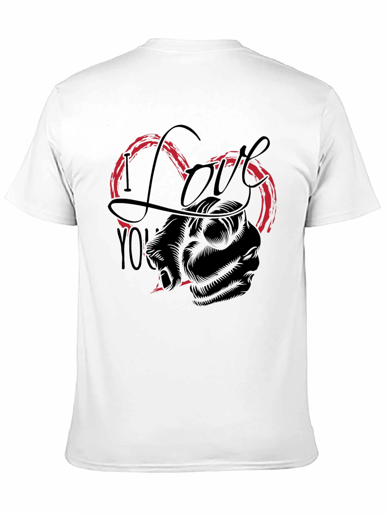 I Love You Heart Fist Black Graphic Tee