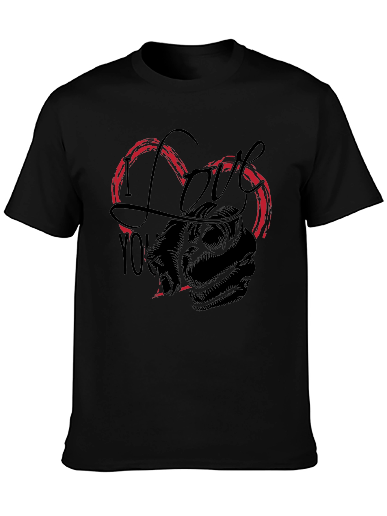 I Love You Heart Fist Black Graphic Tee