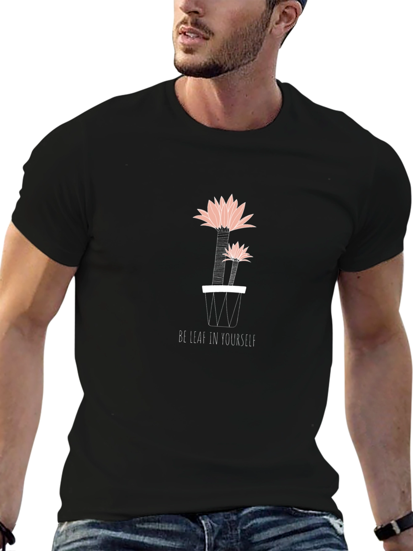 Be Leaf In Yourself Graphic T-Shirt - Black